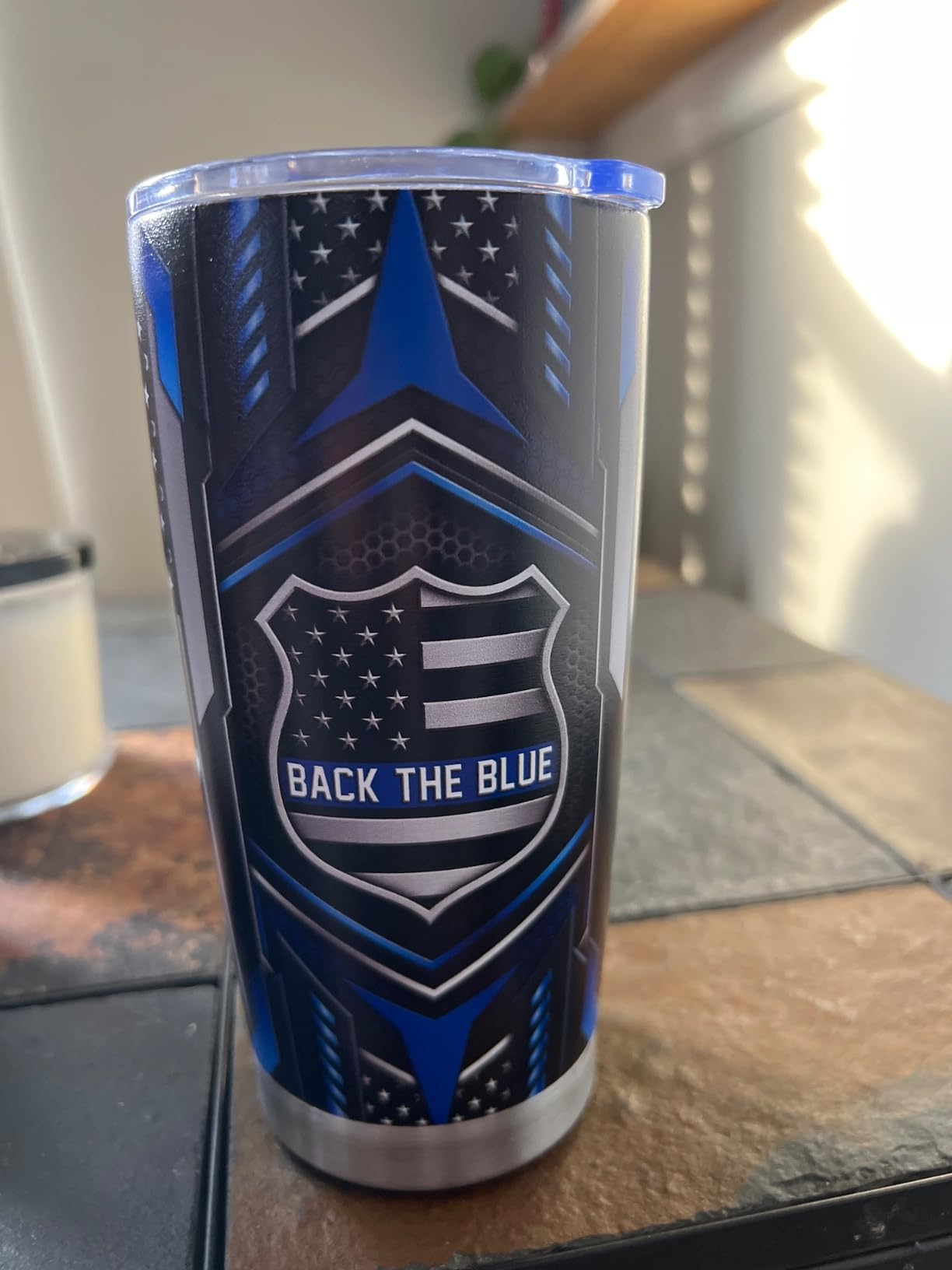 SANDJEST Step Dad Gifts Tumbler 20oz Travel Mug Cup Gift for Bonus Dad Stepfather Stepdad Gift from Step Daughter Son customer photo 2