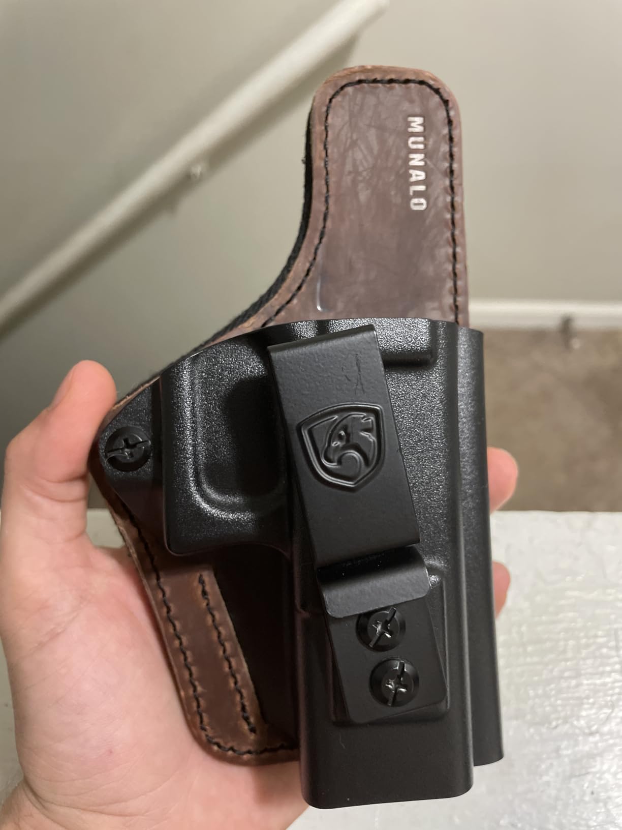 MUNALO IWB Holster for Glock 19/19X/23/32/44/45, Kydex Leather Hybrid customer photo 1