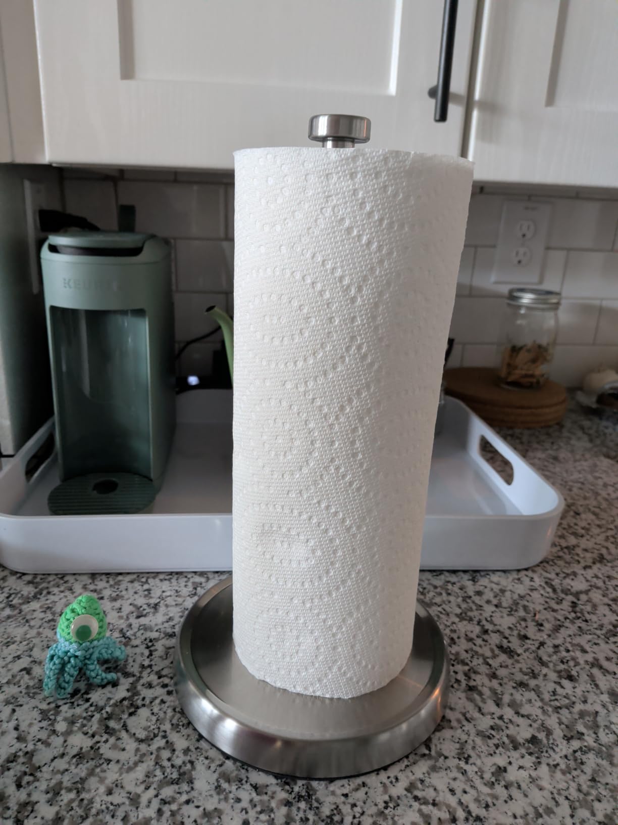 Paper Towel Holder Countertop, Gold Kitchen Accessories Decor, Stainless Steel, Weighted Base, Gold, Paper Towel Roll Holder Stand with Ratchet Mechanism for Kitchen Bathroom Farmhouse Essentials customer photo 1