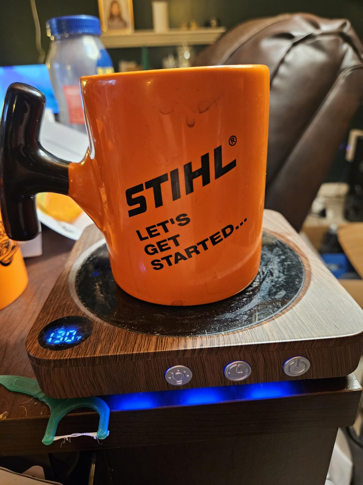 House Gem Coffee Mug Warmer for Desk, Candle Warmer Plate, 12H Timer, Wood customer photo 2