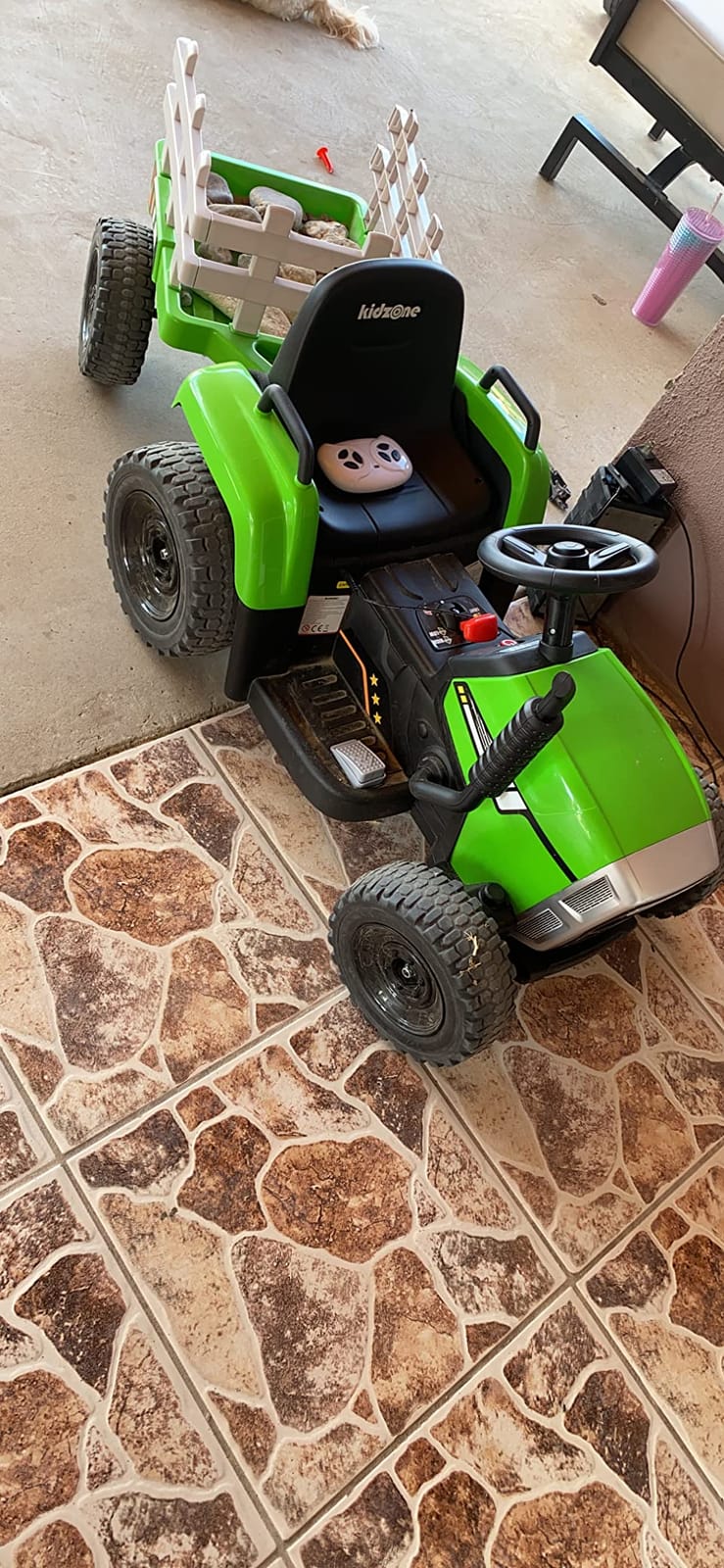 Kidzone 12V 7Ah Premium Electric Tractor Ride On Toy, Dark Green customer photo 1