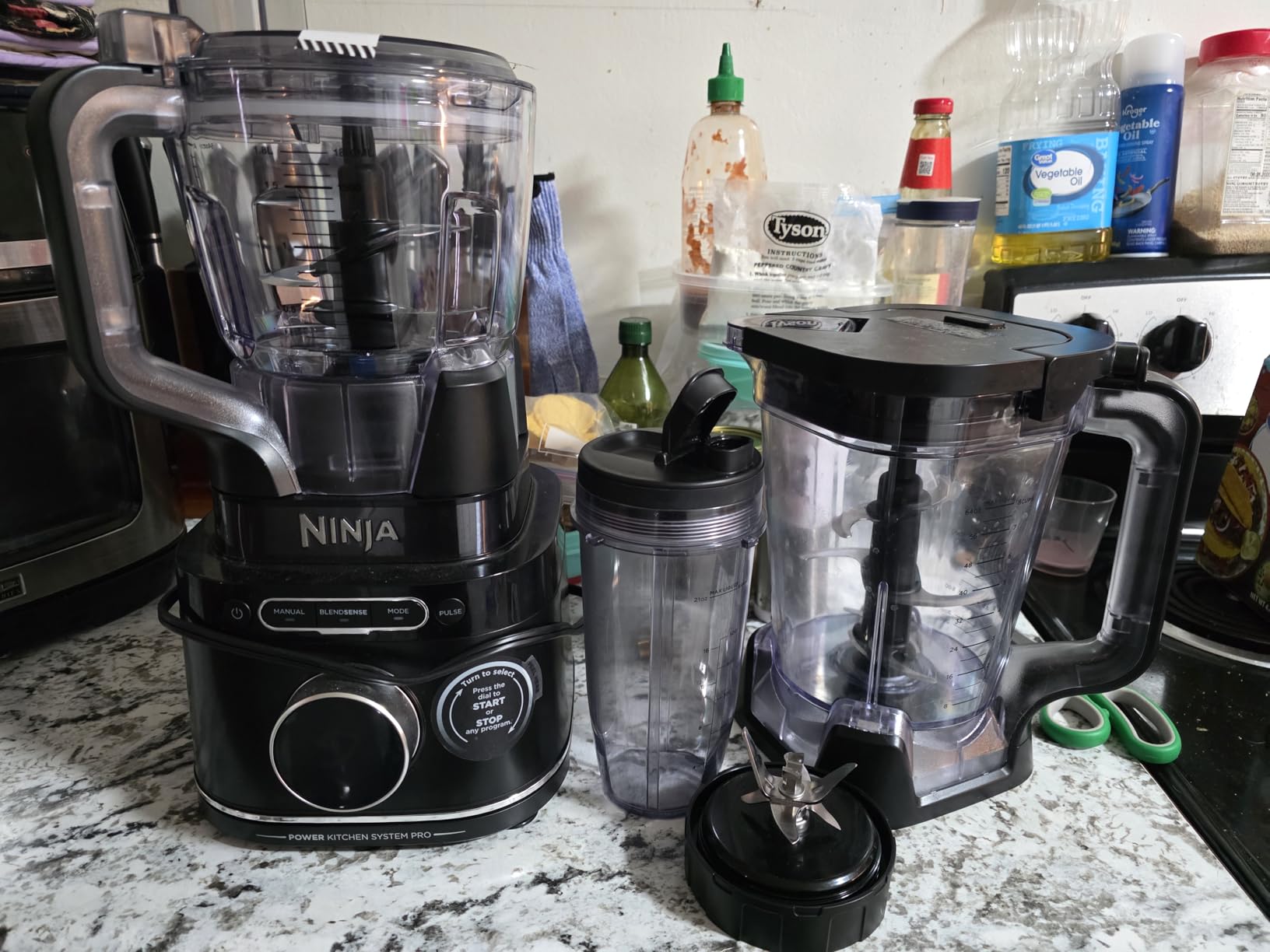 Ninja Kitchen System, BlendSense Tech, 72 oz, 1800PW, Black, TB401 | BlendSense Tech for smoothies, cookie dough, salsa & more. 8-cup processor bowl, 24-oz cup, 1800 peak watts. customer photo 2