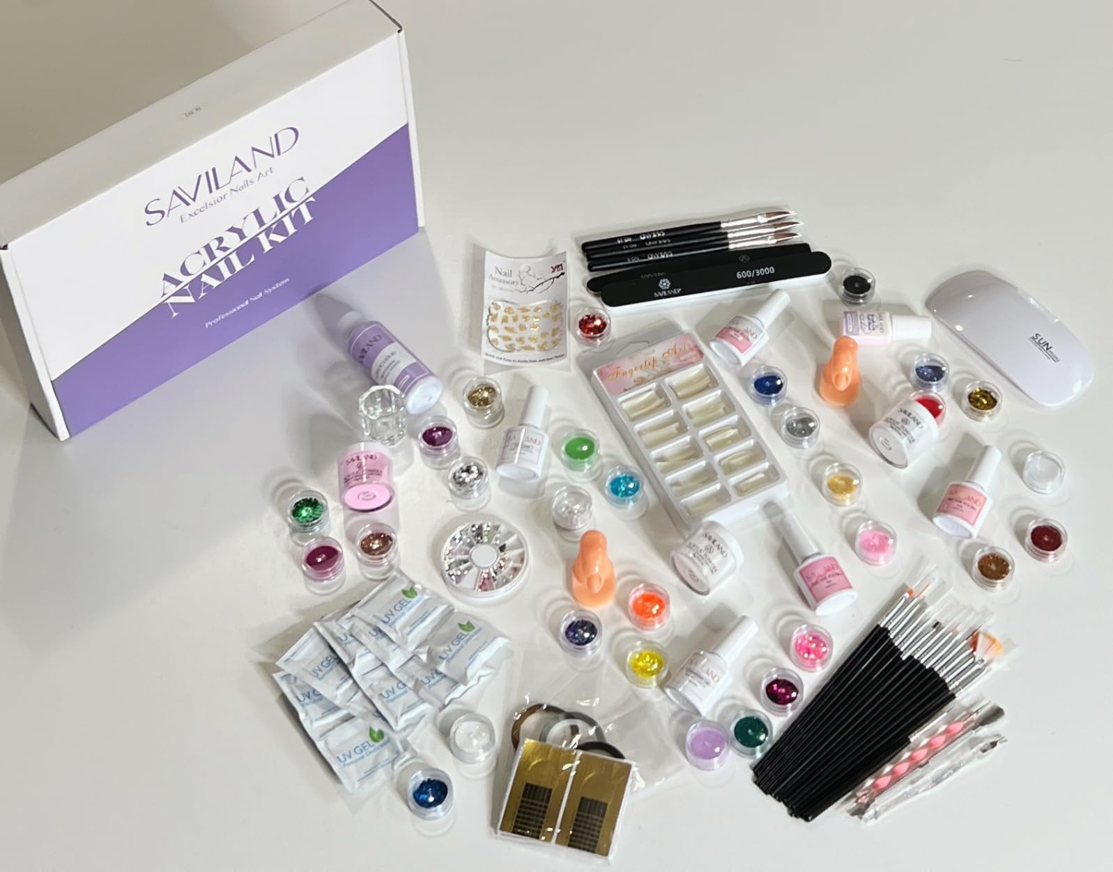 SAVILAND Acrylic Nail Kit with Drill for Beginners, White Pink Clear customer photo 1
