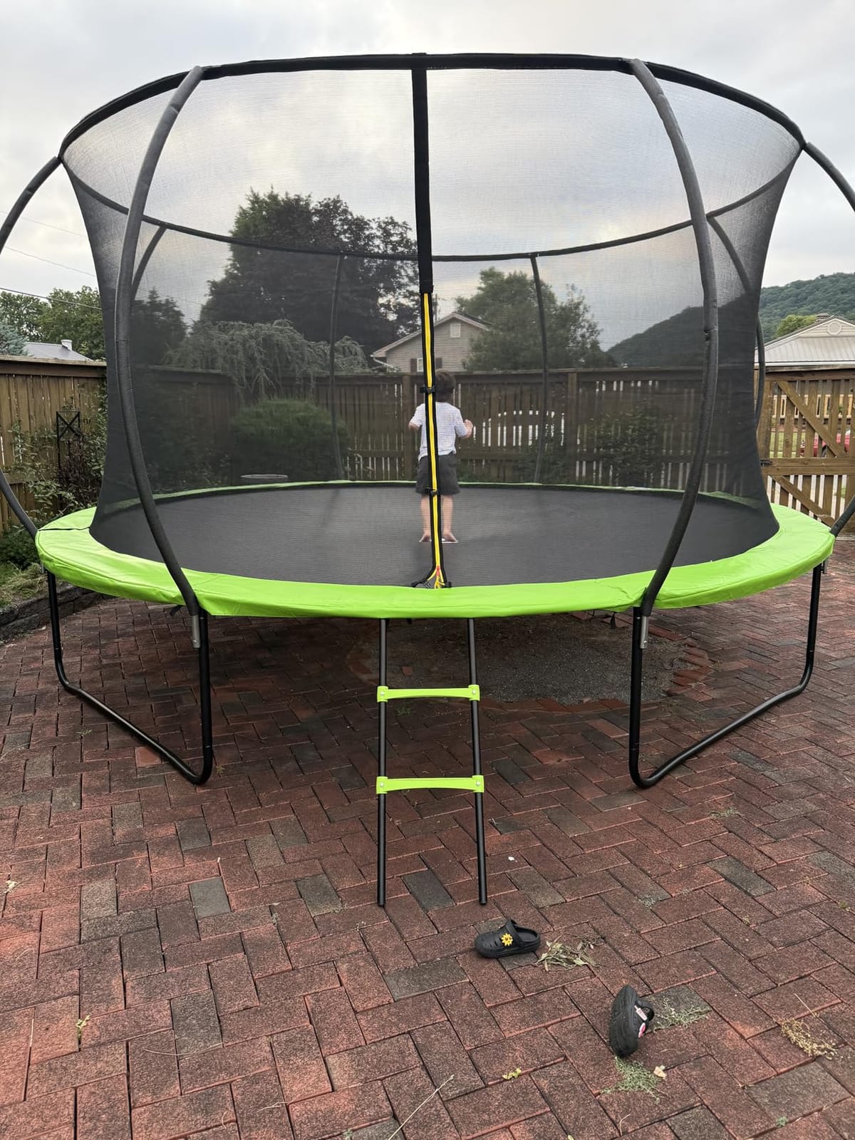 JoyBerri Outdoor Trampoline – with LED Lights, Net, Ladder, ASTM Certified customer photo 2