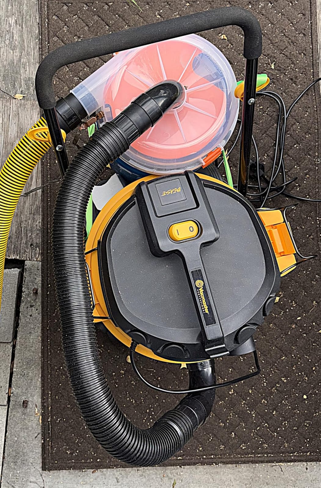 The Dustopper PRO, Low-Profile Dust Separator for Shop Wet/Dry Vacuums with at least 5HP. Includes High-Flow 90 Degree Sweep Elbows and Connection Hose. Fits Standard 5 Gallon Buckets, Made in USA customer photo 2