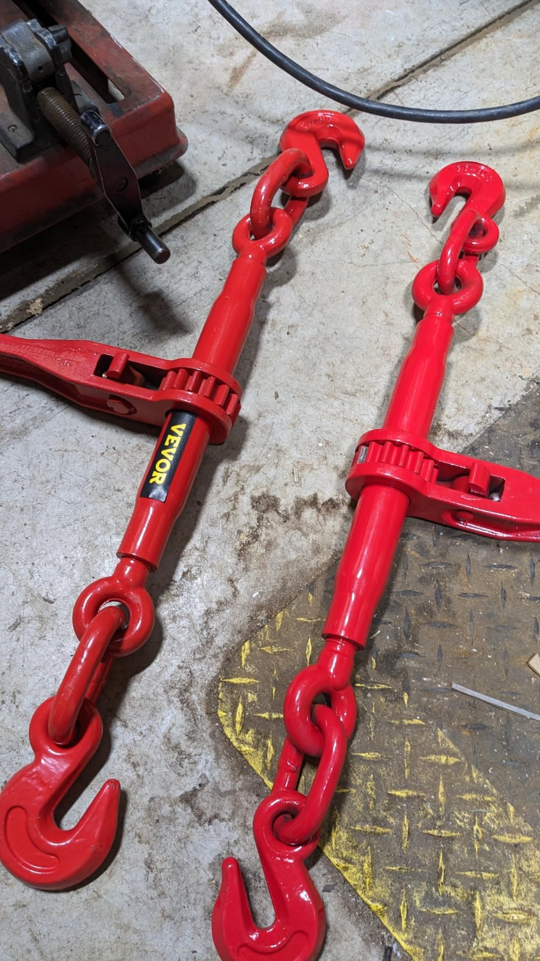 Ratchet Chain Binders 5/16'' - 3/8‘’, 2 Pack Load Binders with G70 Grab Hooks, Tie Downs for 5/16 Inch Transport Chain, 5400 Pounds Working Load Limit- Heavy Duty Ratchet Binders for Towing customer photo 2
