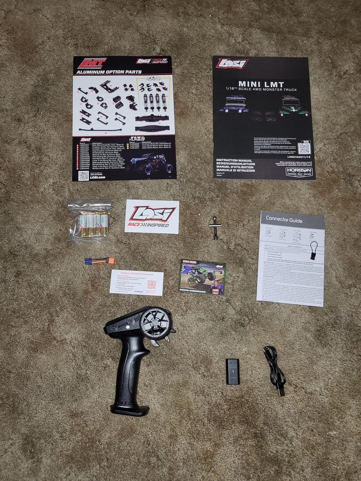 Losi 1/18 Mini LMT Grave Digger 2S 4X4 RTR Brushed Monster Truck Battery & Charger Included Green LOS01026T1 customer photo 1