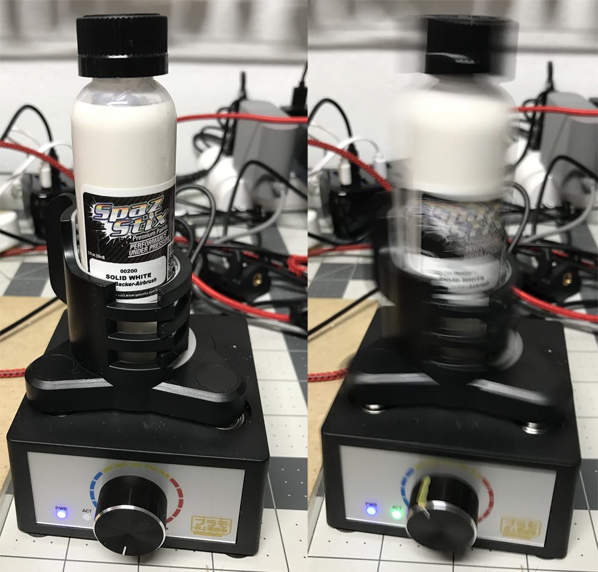 Mini Vortex Mixer, DIY/Gundam Model Paint Shaker, Hands-Free, 300~2400rpm, Three-Stage Speed Mix, Suitable 10-100ml Shaker, for Paint, Nail Polish, Lab, Paints Acrylic, Eyelash Adhesives customer photo 2