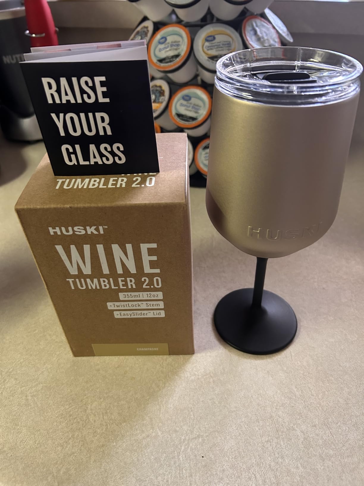 Huski Wine Tumbler 2.0 | NEW | Award-winning Design with Detachable Stem | Premium Stainless Steel Wine Glass with Lid | Triple Insulated Tumbler | 12oz Capacity | Great Gift (Powder Pink) customer photo 2