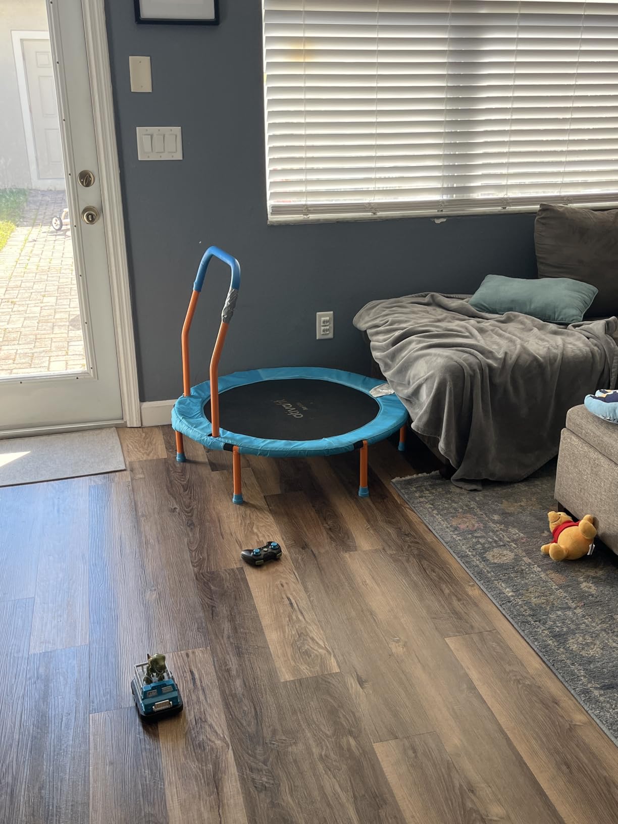 ATIVAFIT 36-Inch Toddler Trampoline with Foam Handle, Foldable Indoor Outdoor Mini Rebounder for Kids Ages 2–6 customer photo 1