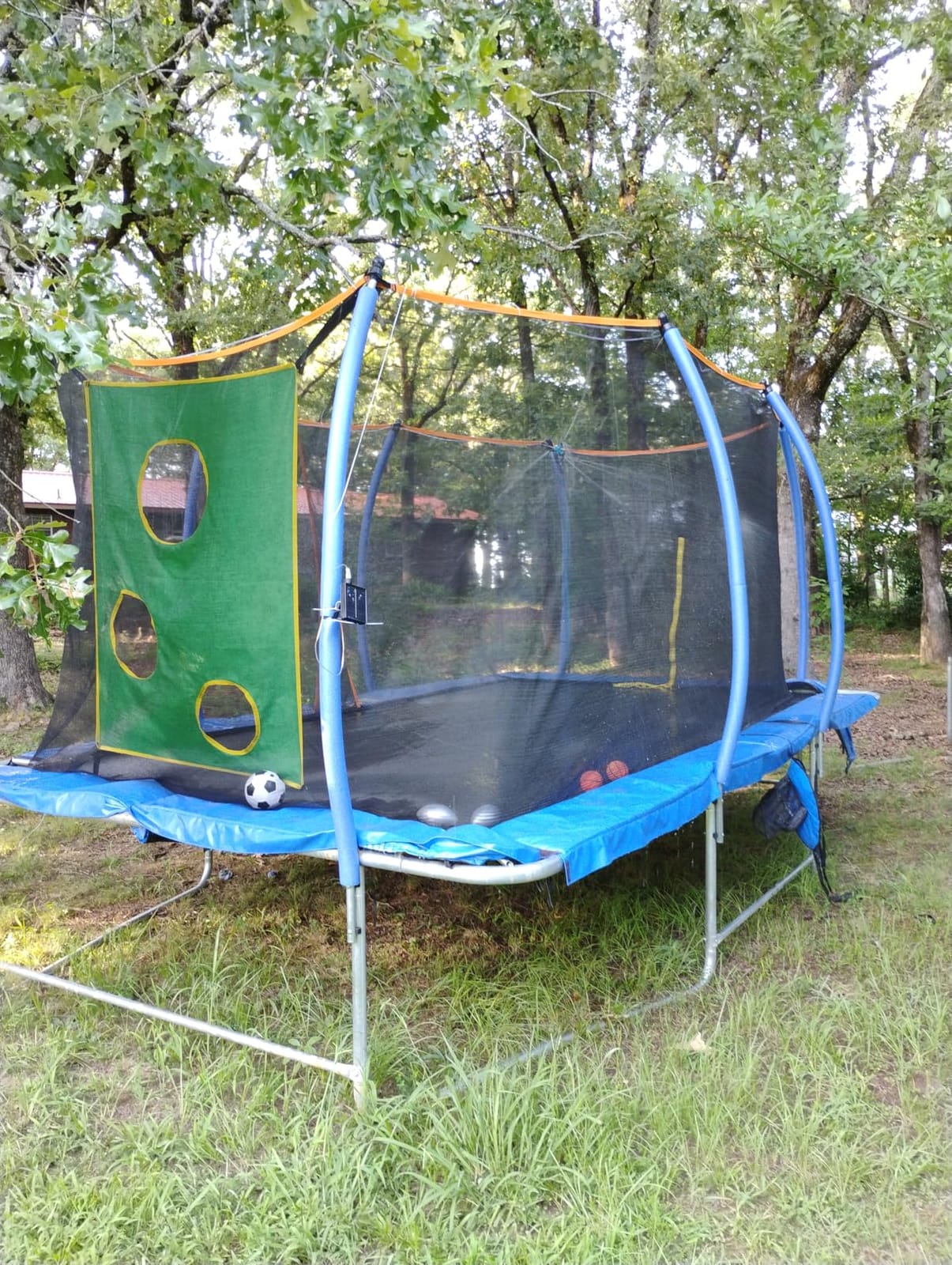 Lyromix 14FT & 16FT Outdoor Rectangle Trampoline for Kids & Adults, Curved Poles, Pumpkin Color, Light, Sprinkler, Soccer & Storage Bag customer photo 2