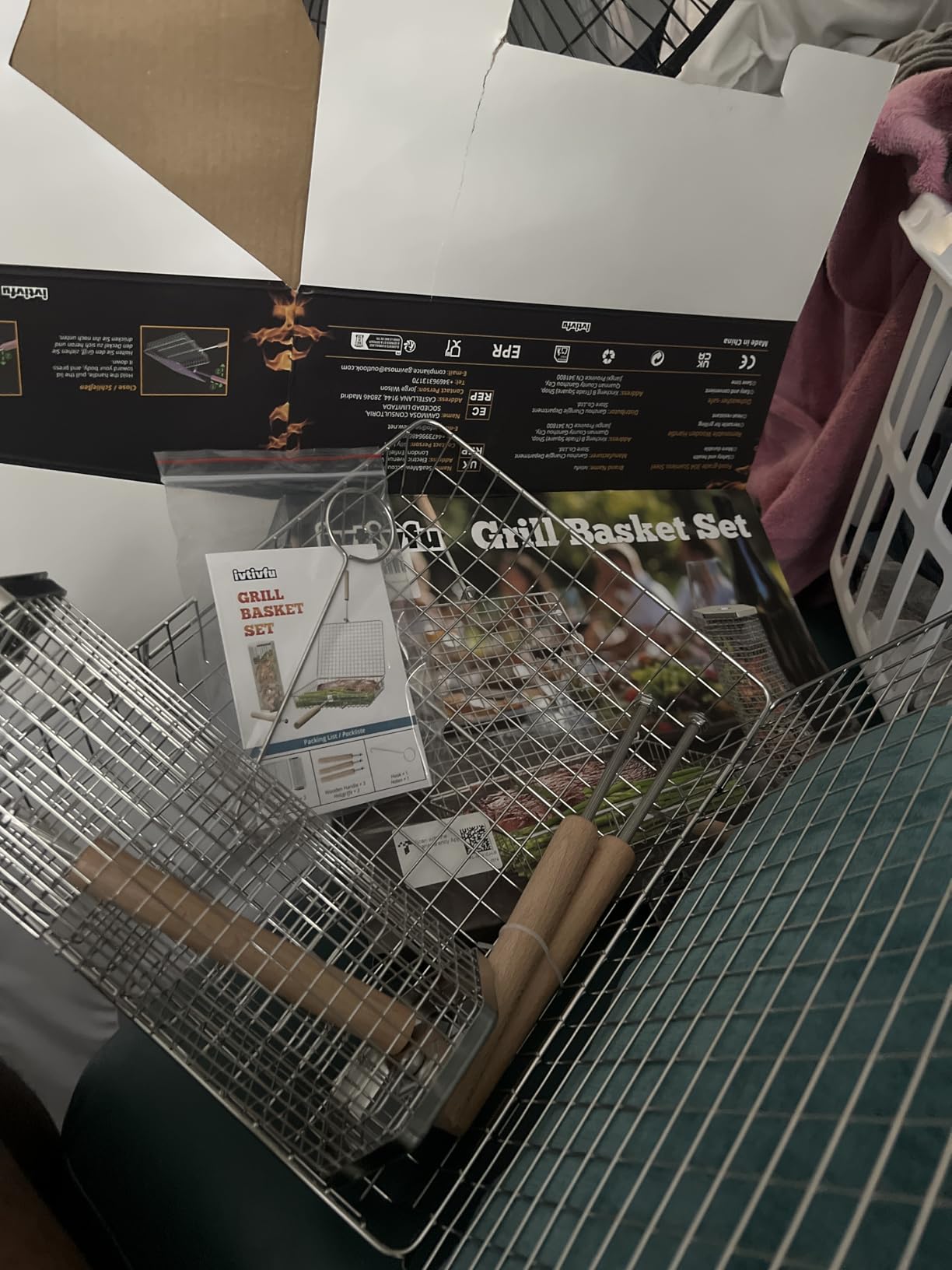 Grill Basket Set, BBQ Accessories, Outdoor Camping Cooking, Gifts for Men customer photo 2