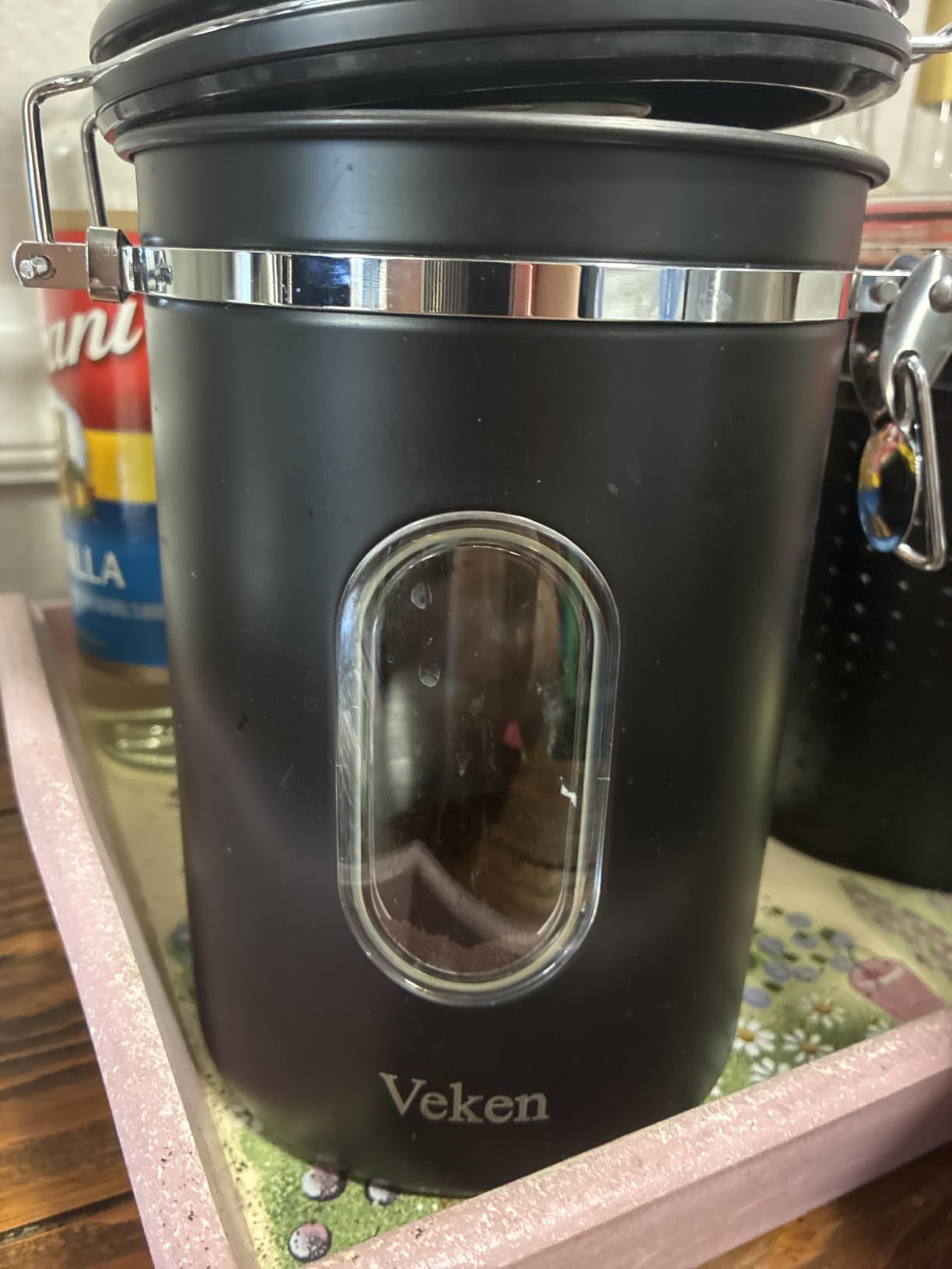 Veken Coffee Canister with Window, Airtight Stainless Steel Container, 22OZ customer photo 2