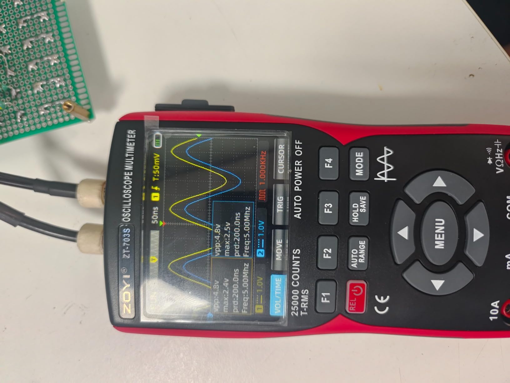 3 in 1 Handheld Oscilloscope Automotive Dual Channel 50MHz with Digital Multimeter and Signal Generator customer photo 2