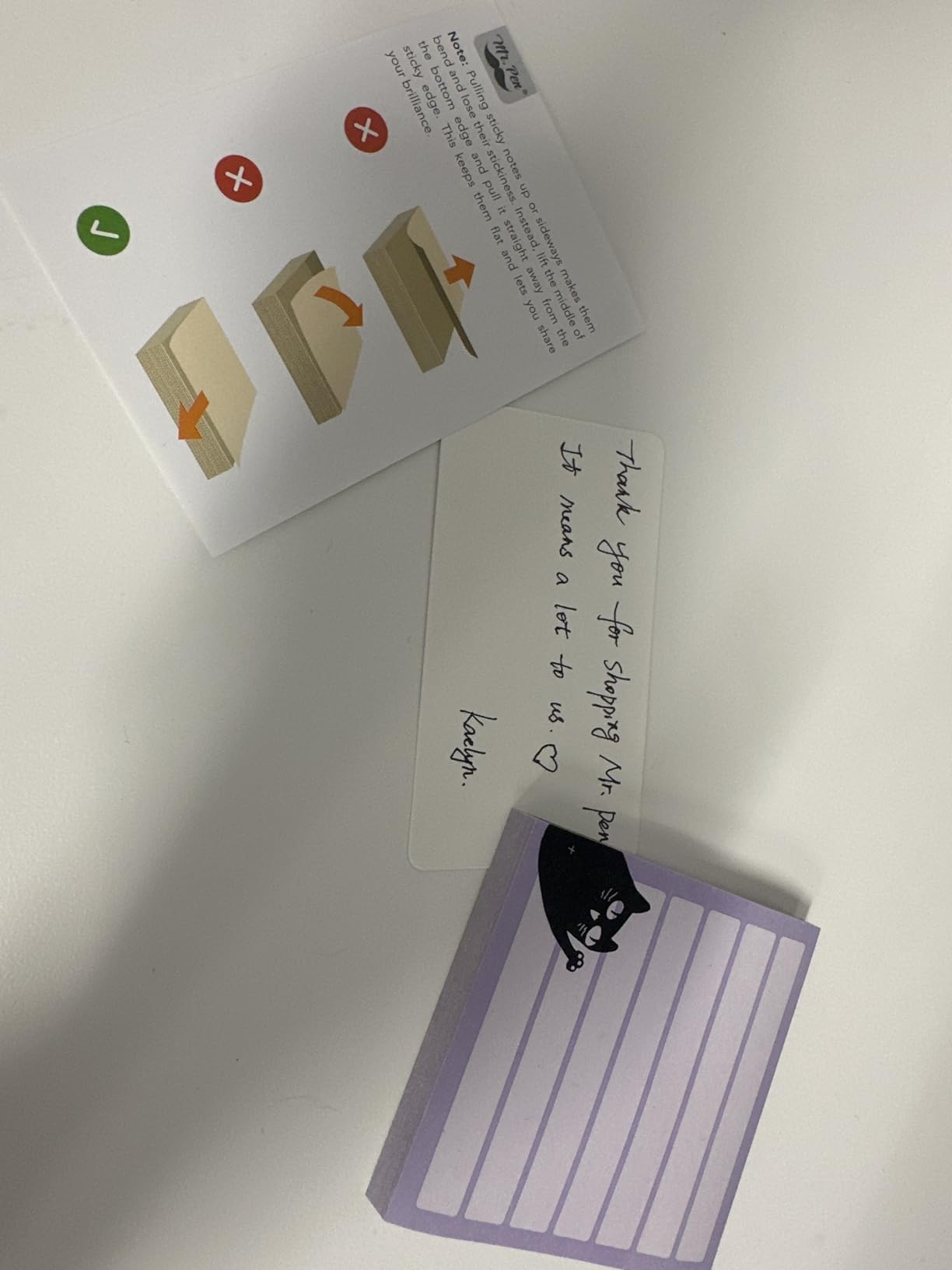 Mr. Pen- Black Cat Sticky Notes Set, 3