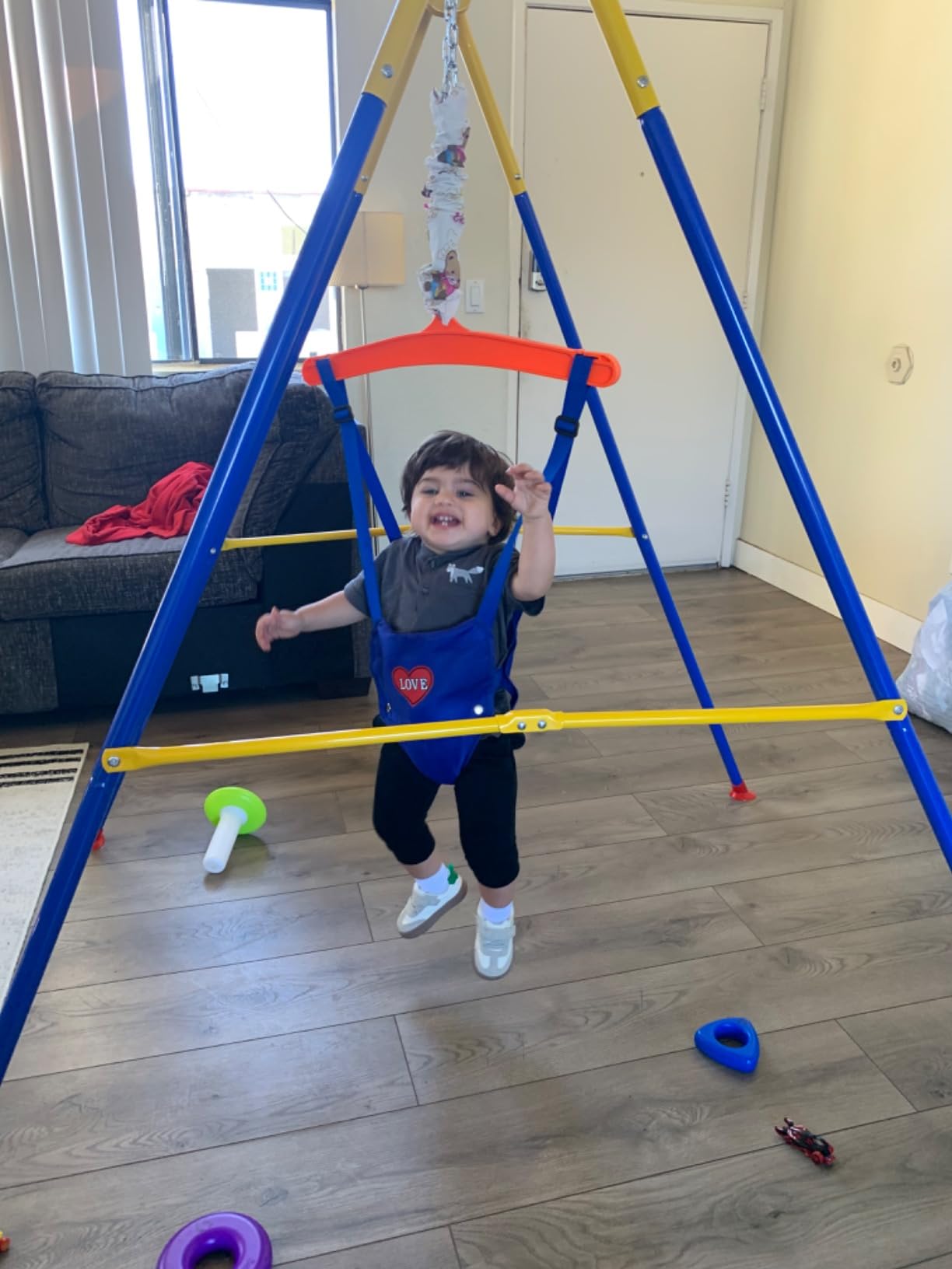 2 in 1 Swing Set for Toddler & Baby Jumper, Baby Jumpers and Bouncers for Indoor and Outdoor Use, Easy to Assemble and Store customer photo 1