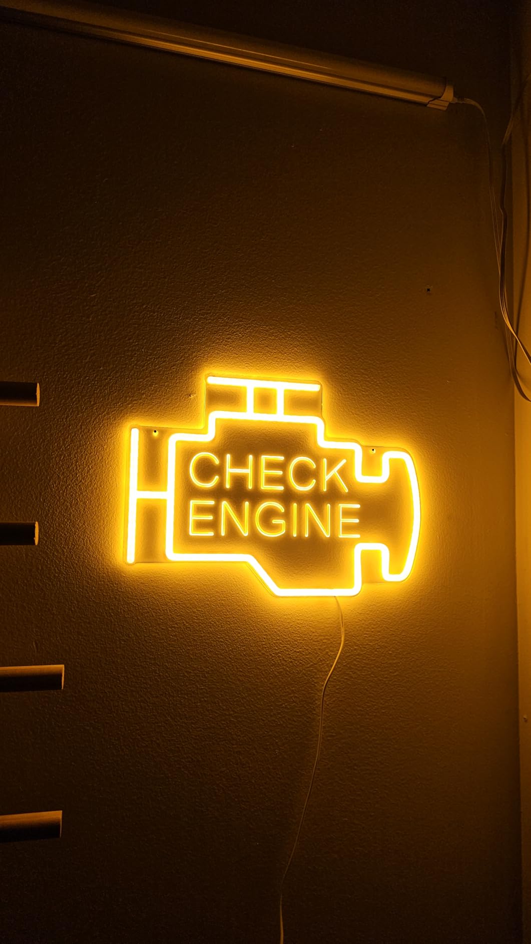 Kavaas Check Engine Neon Sign, LED Garage Sign for Car Room Decor | Check Engine Light Neon Sign for Garage Decor, Auto Repair Workshop, Man Cave - Best Gifts for Dad, Car Enthusiast (Golden Yellow) customer photo 1