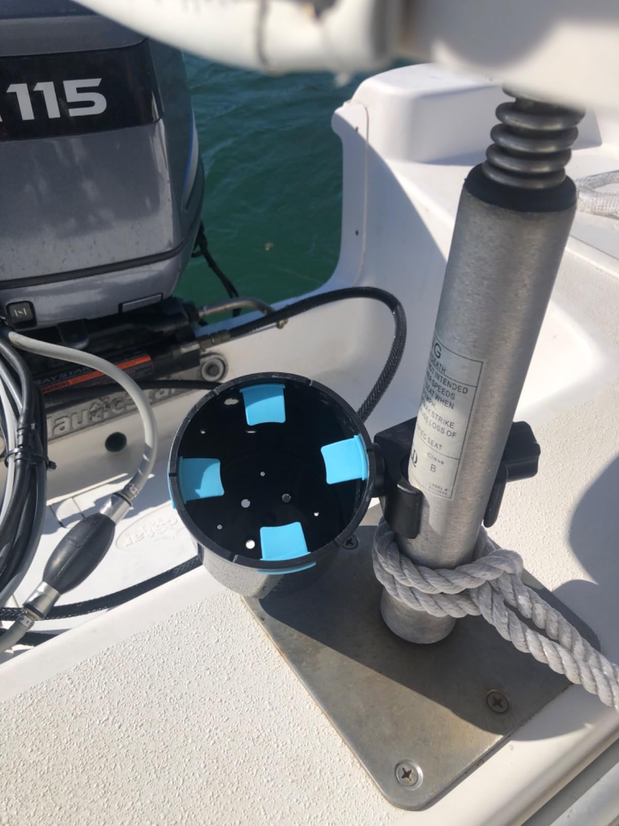 Marine Boat Rail Cup Holder, No Drilling Install On Bimini Top Conver Rail Or Pole, Grip Rail, Grab Bar, Boat Gifts for Boat Lover, Cup Holder for PWC, Jet Ski, Seadoo customer photo 2
