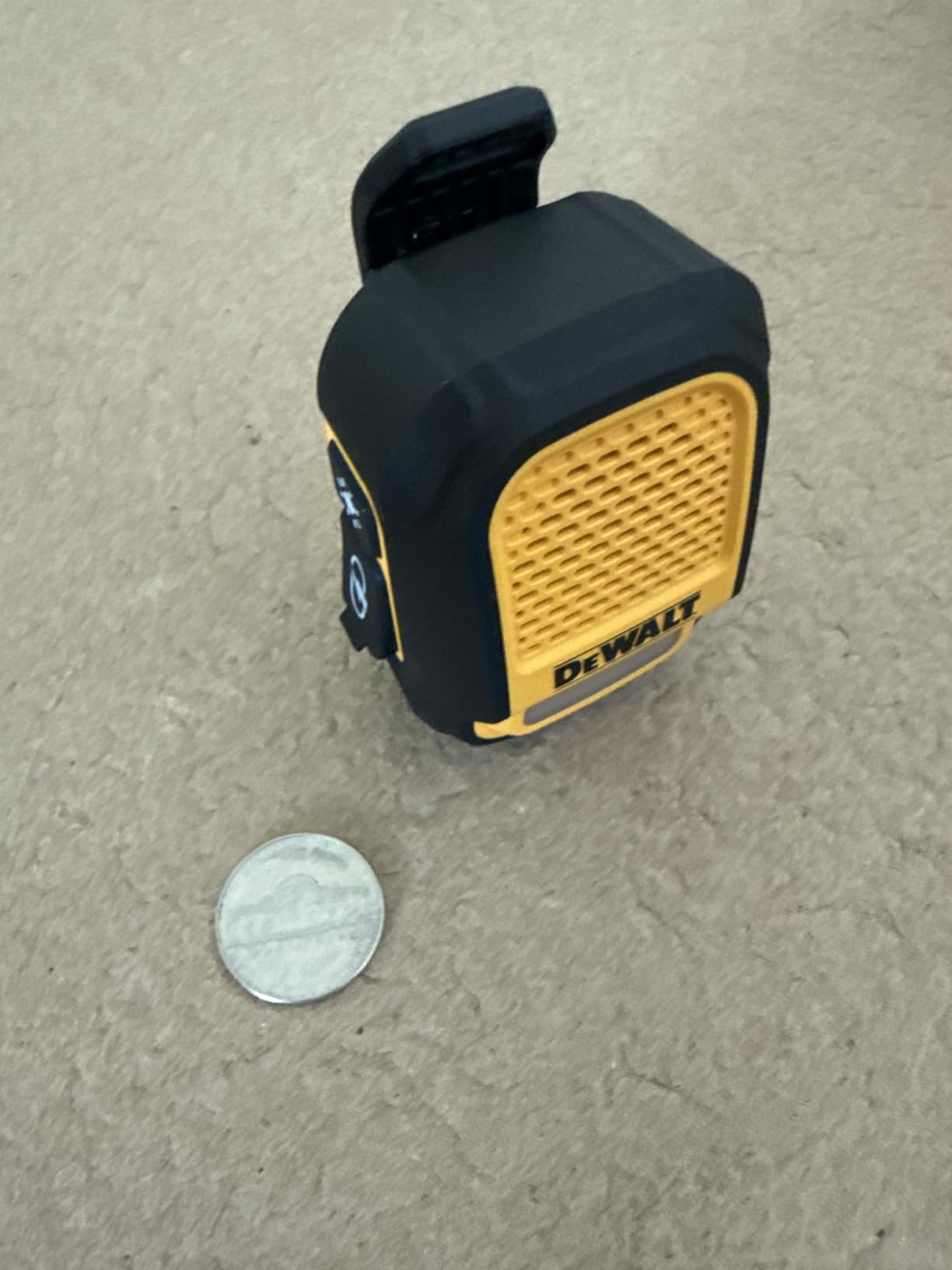 DEWALT Mini Wearable Bluetooth Speaker, Clip-On Jobsite Pro (Yellow) customer photo 2