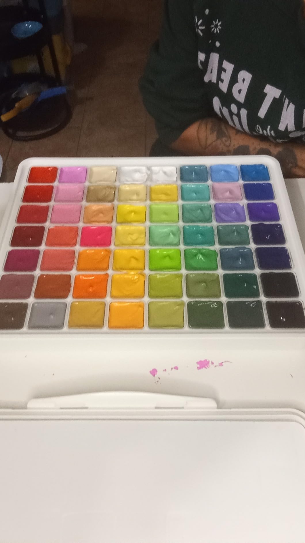 HIMI Gouache Paint Set, 56 Colors x 30 ml Jelly Cup Design in a Carrying Case, Non Toxic Gouache Paint for Canvas and Paper, Perfect for Artists, Students, and Beginners customer photo 2