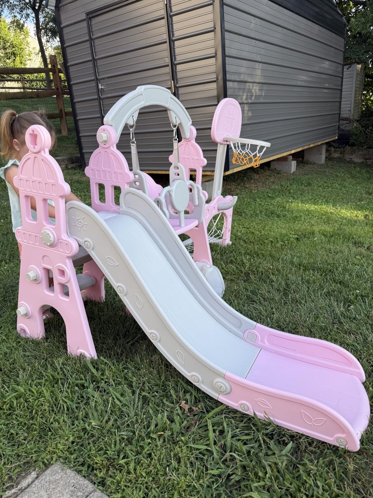 XJD 6-in-1 Toddler Slide and Swing Set, Kids Slide for Toddlers Age 1+ customer photo 2