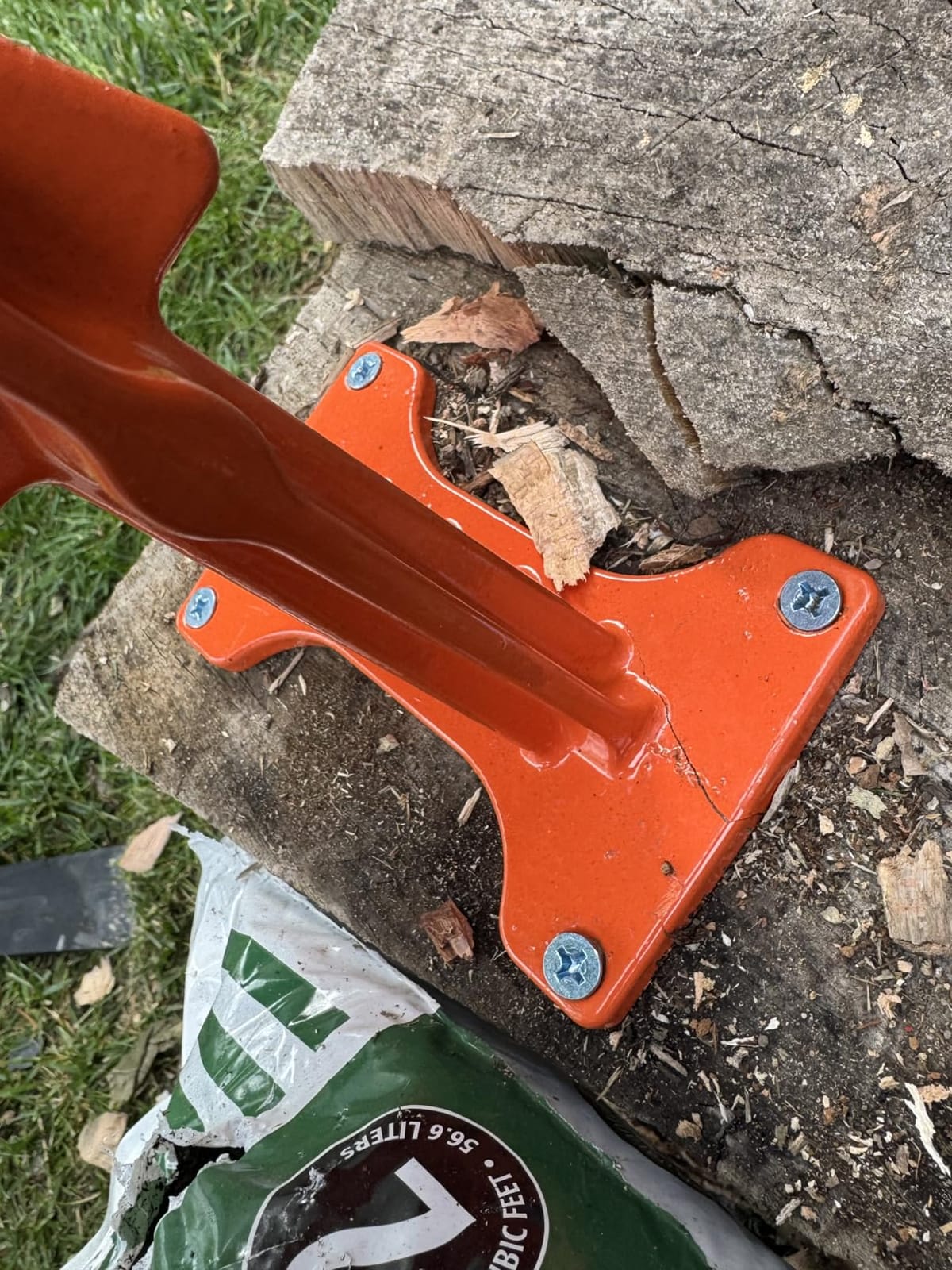 SPEED FORCE Firewood Kindling Log Wood Splitter – No Axe! Wedge Point Splits Firewood, 6 Inch Orange with Safety Cover, Safety Guard Available customer photo 1