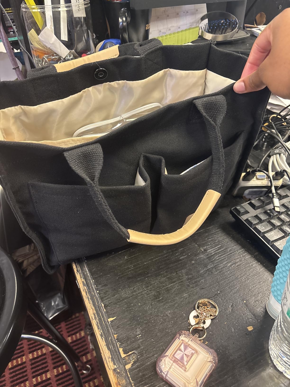 GASSDA Canvas Tote Bag for Women Crossbody Work Purse with Pockets Top Handle Handbag Satchel Bags for Travel Nurse Teacher customer photo 2