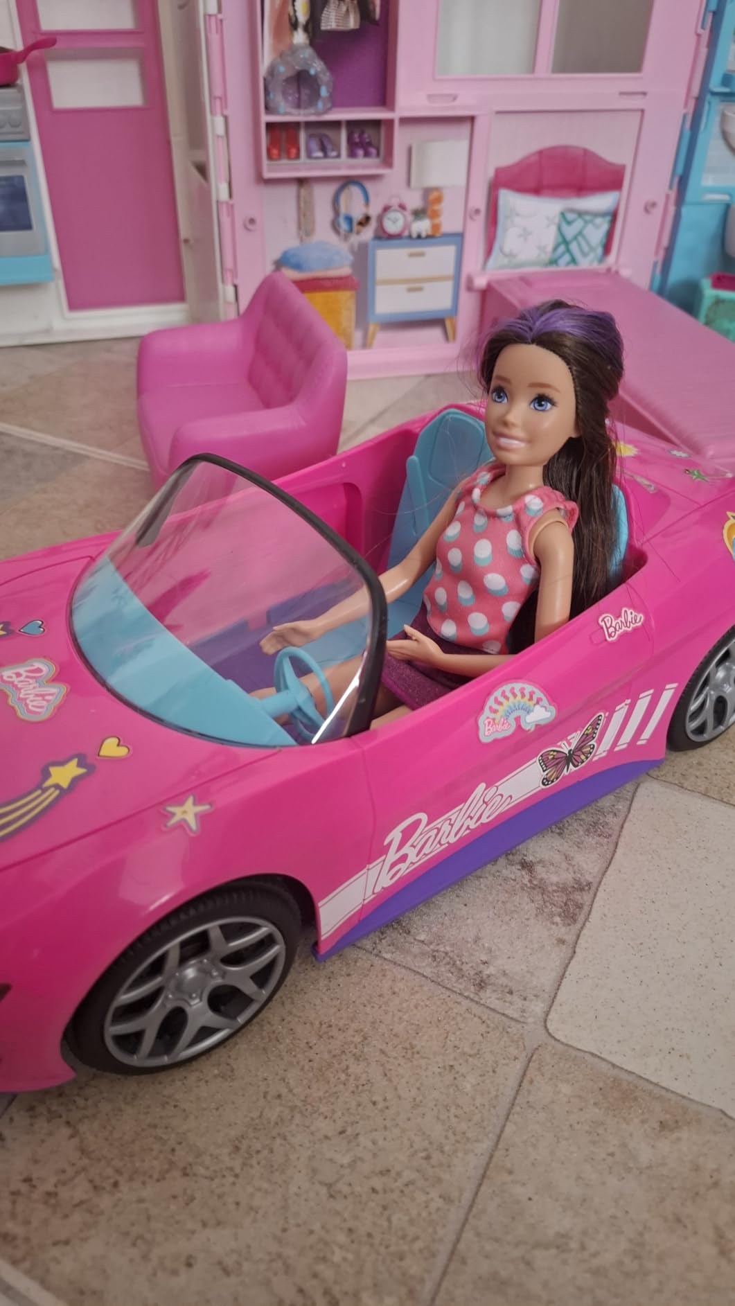 Hot Wheels Barbie RC Toy Car, Remote-Control Pink Convertible customer photo 1