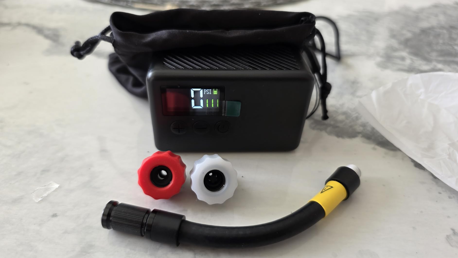 GPUTEK Mini Bike Pump Electric for Presta and Schrader Valves Bicycle Tire customer photo 1