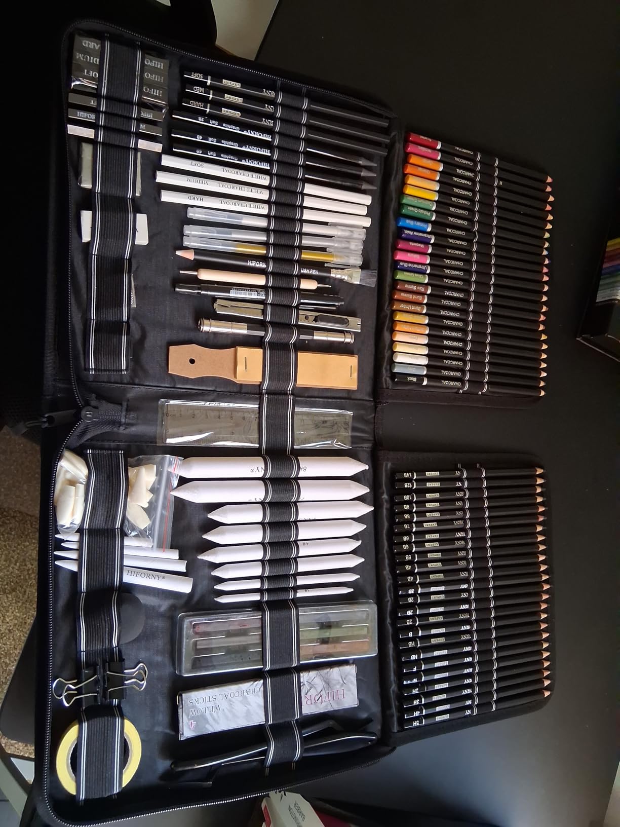 HIFORNY 126 PCS Drawing Kit Sketching Pencil Set with 3-Color Sketchbook customer photo 2