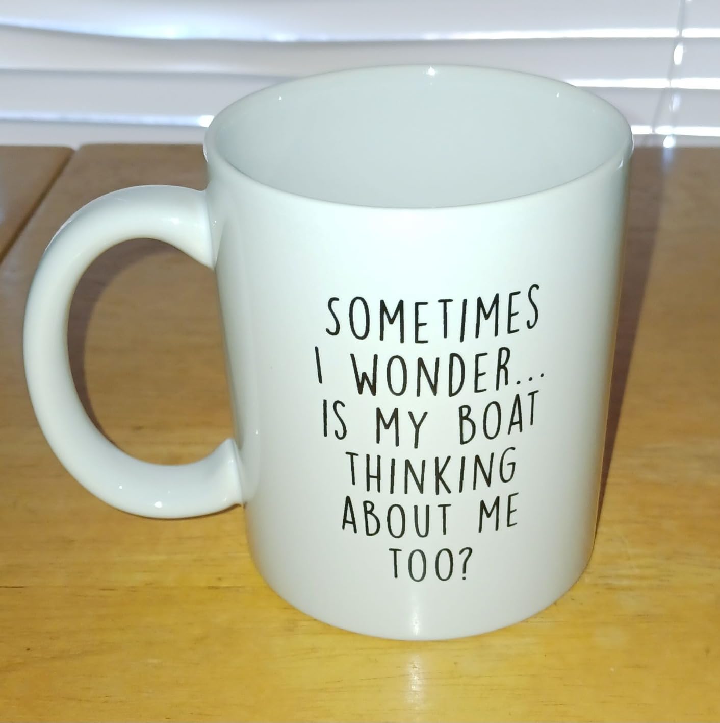 Gelid Sometimes I Wonder Is My Boat Is Thinking About Me Too - Funny Boat Captain Gift Idea for Men, Him, Husband - Best Nautical Sailor Birthday Present for Dad - 11oz White Coffee Mug Tea Cup customer photo 1