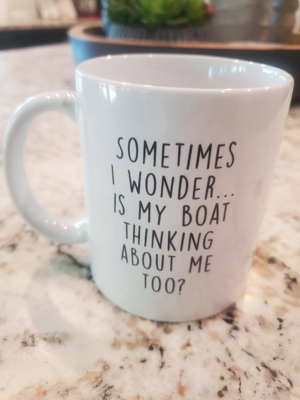 Gelid Sometimes I Wonder Is My Boat Is Thinking About Me Too - Funny Boat Captain Gift Idea for Men, Him, Husband - Best Nautical Sailor Birthday Present for Dad - 11oz White Coffee Mug Tea Cup customer photo 2