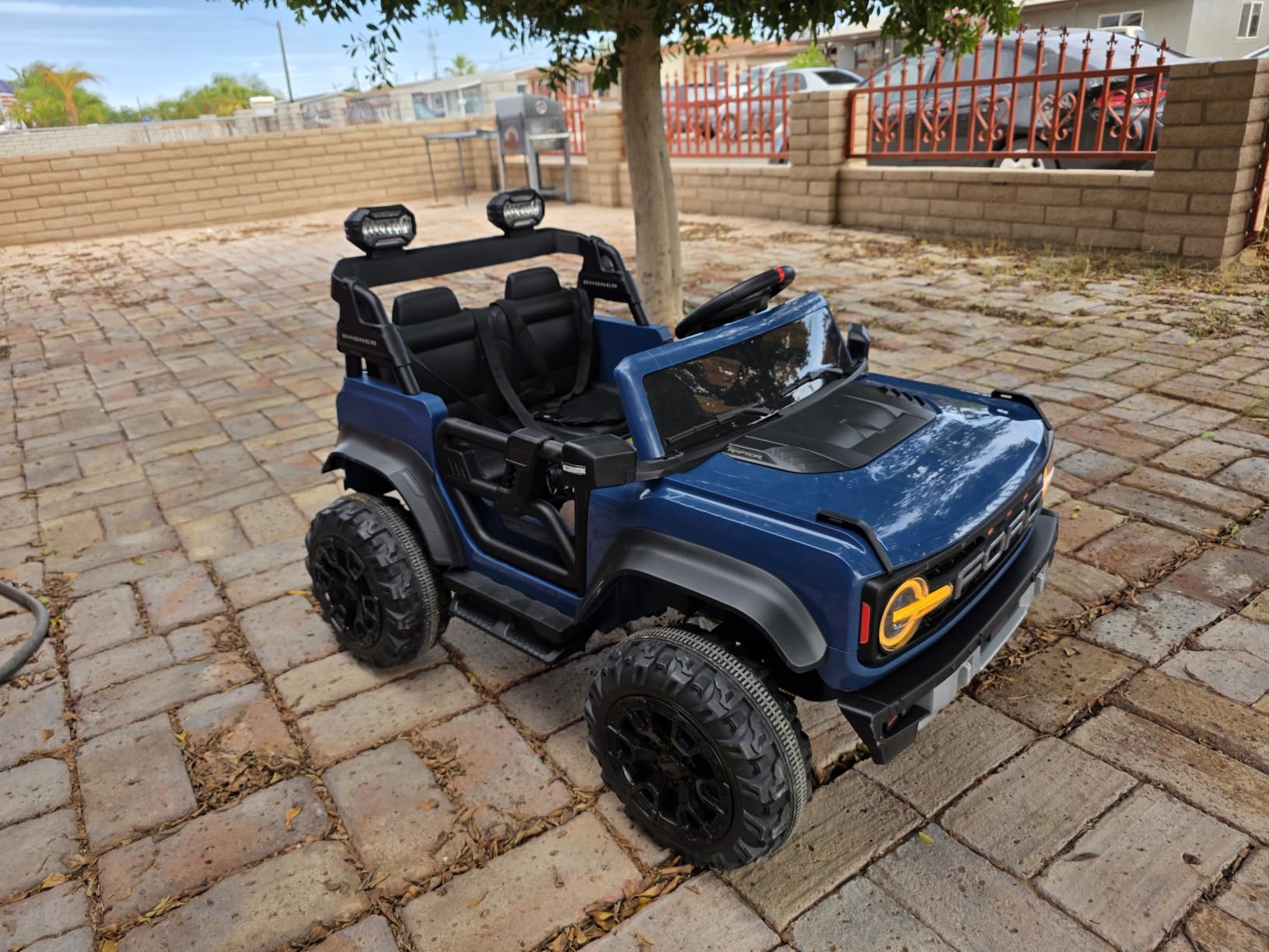 ENYOPRO 24V Ride On Toys for Big Kids, Licensed Ford Bronco Raptor 2 Seater Kids Electric Vehicle, Battery Powered Ride On Car Jeeps w/Remote Control, Bluetooth, LED Lights, 4.4 MPH for Ages 3+, Pink customer photo 1
