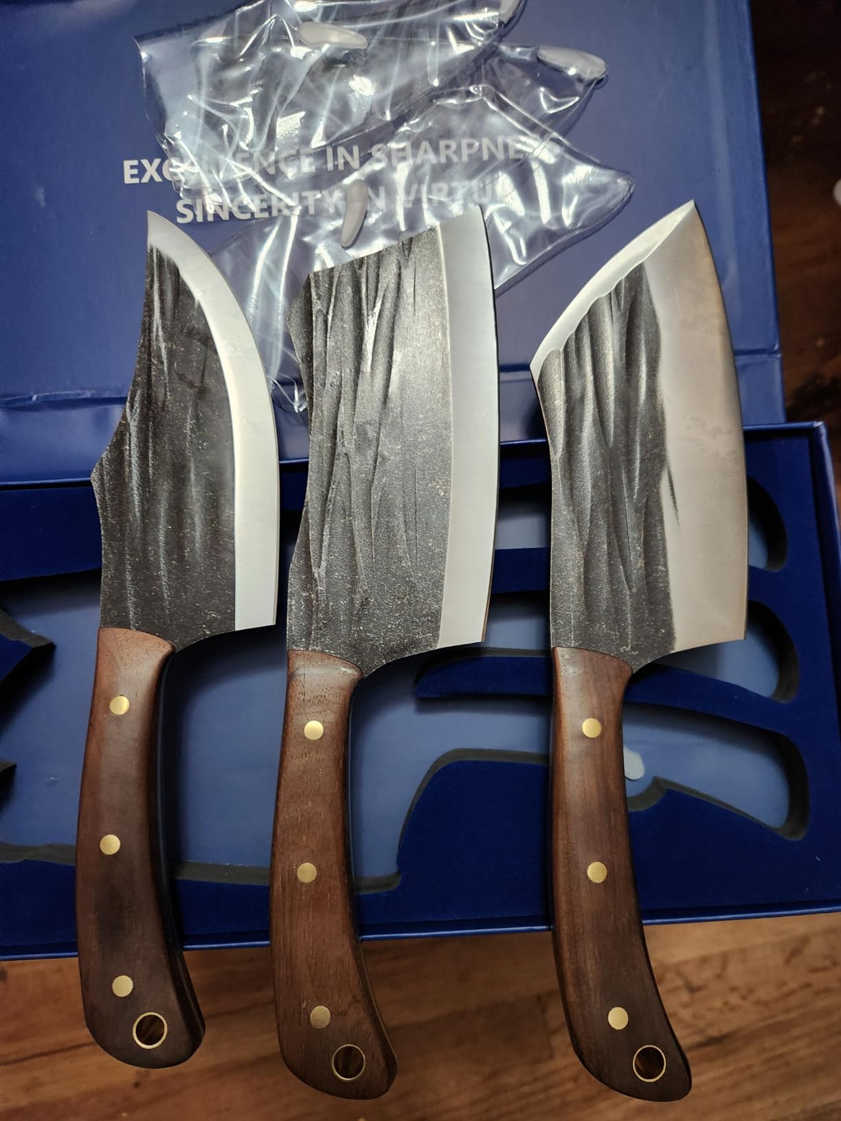 HOSHANHO Butcher Knife Set, Sharp Kitchen Knife Set & Roll Bag Gift for Men customer photo 1