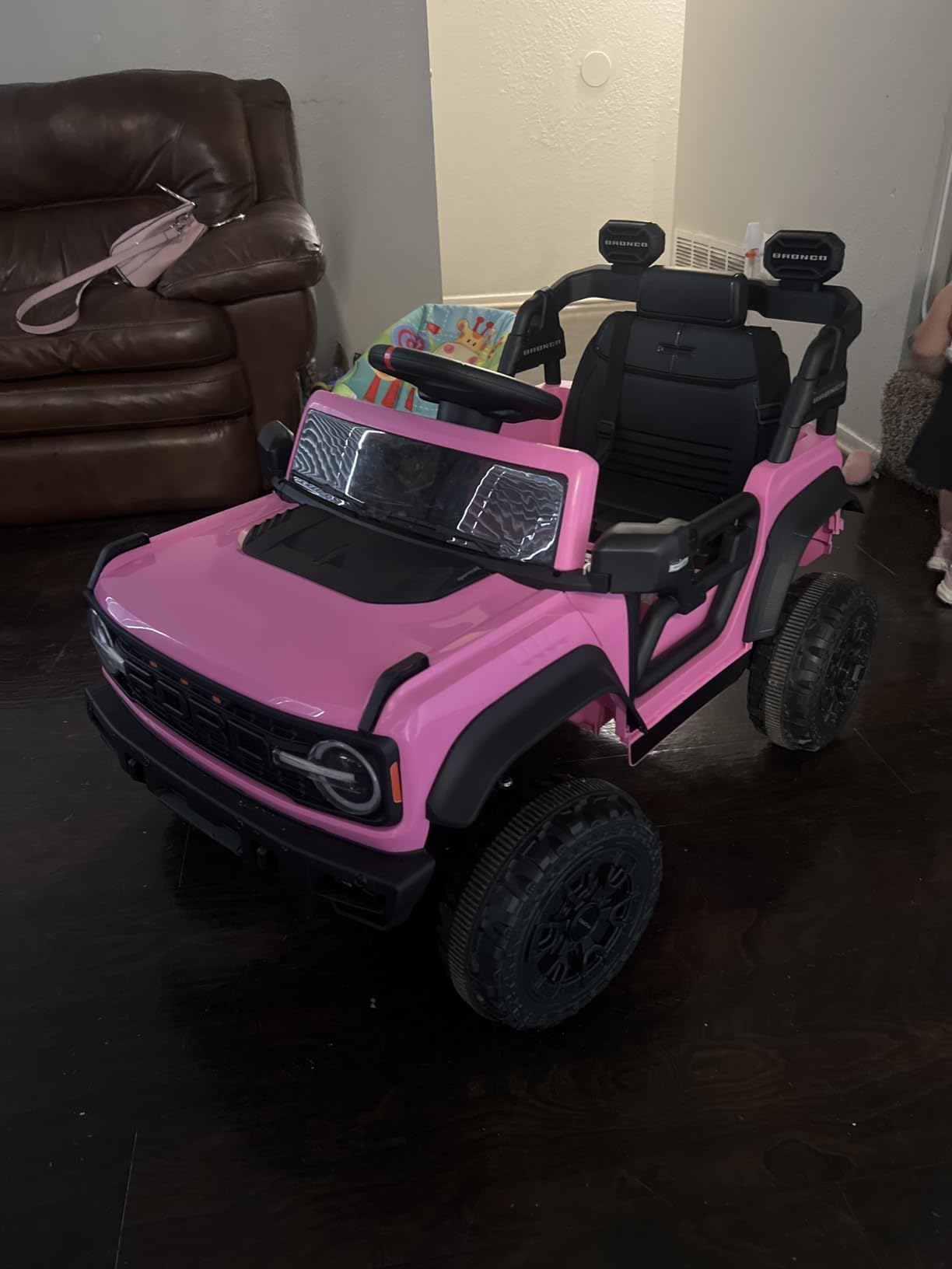ENYOPRO Licensed Ford Bronco Raptor Electric Ride On Jeep for Kids, 12V Remote Control Ride On Car for Toddlers, Electric Vehicle w/Shock Absorbers, Soft Start, Bluetooth, LED Lights, 2 Speed (Blue) customer photo 2