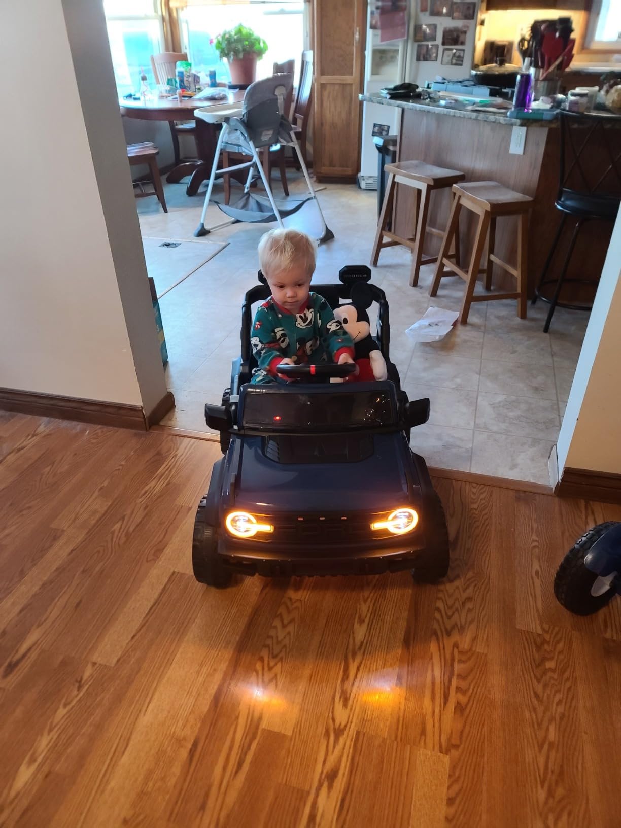 ENYOPRO 12V Licensed Ford Bronco Raptor Ride on Car for Kids, Battery Powered Electric Car for Toddlers w/Remote Control, Spring Suspension, Seat Belt, Bluetooth, Horn, LED Lights, Radio (Black) customer photo 1