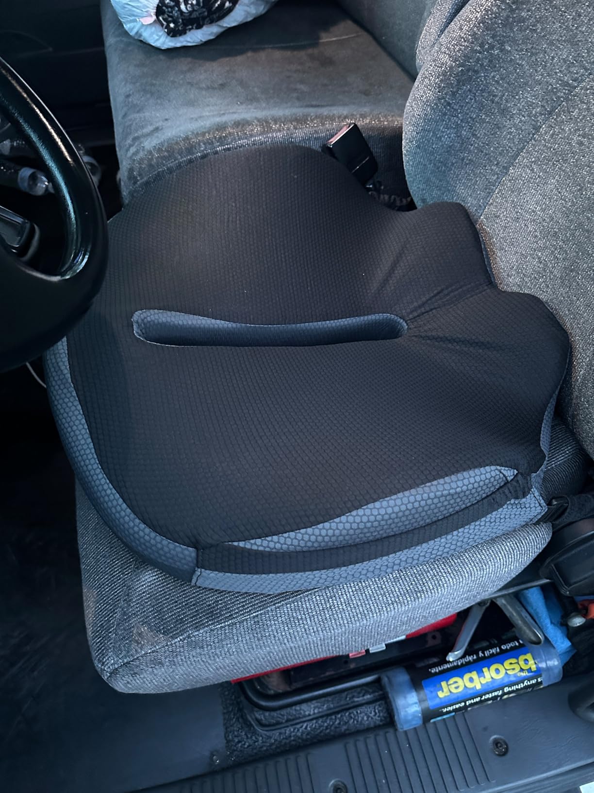 XL Truck Seat Cushion for Truck Driver Seat Cushion - Upgraded Back Support, CertiPUR-US® Certified - Thick Memory Foam, Pain Relief for Hours of Driving, Trucker Approved Big Rig - Black customer photo 2