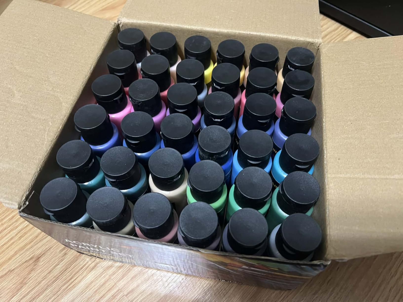 TMOL Acrylic Paint Set, 24 Colors (2 oz/Bottle) with 12 Art Brushes, Art Supplies for Painting Canvas, Wood, Ceramic & Fabric, Rich Pigments Lasting Quality for Beginners, Professional customer photo 2