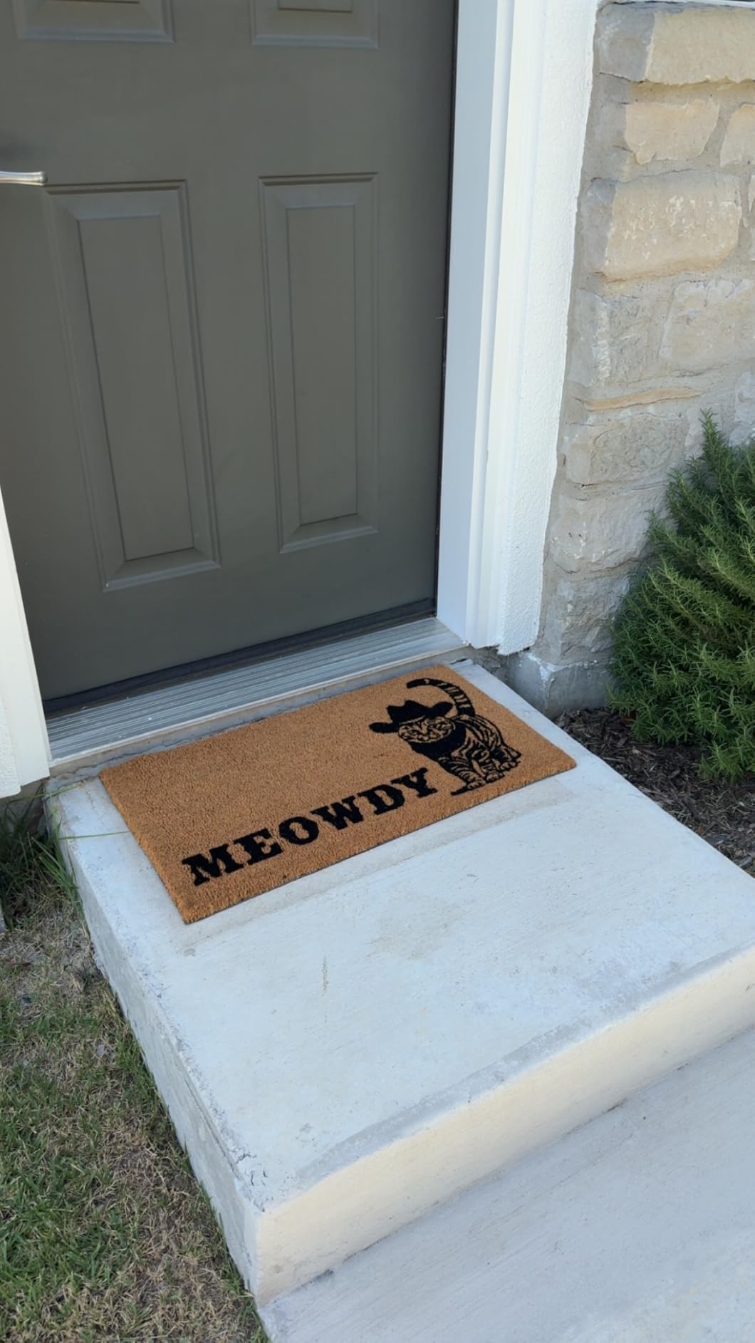 Meowdy Doormat 30x17 Inch, Black Cat Welcome Mat Coir, Cat-lover Gift Rug customer photo 2