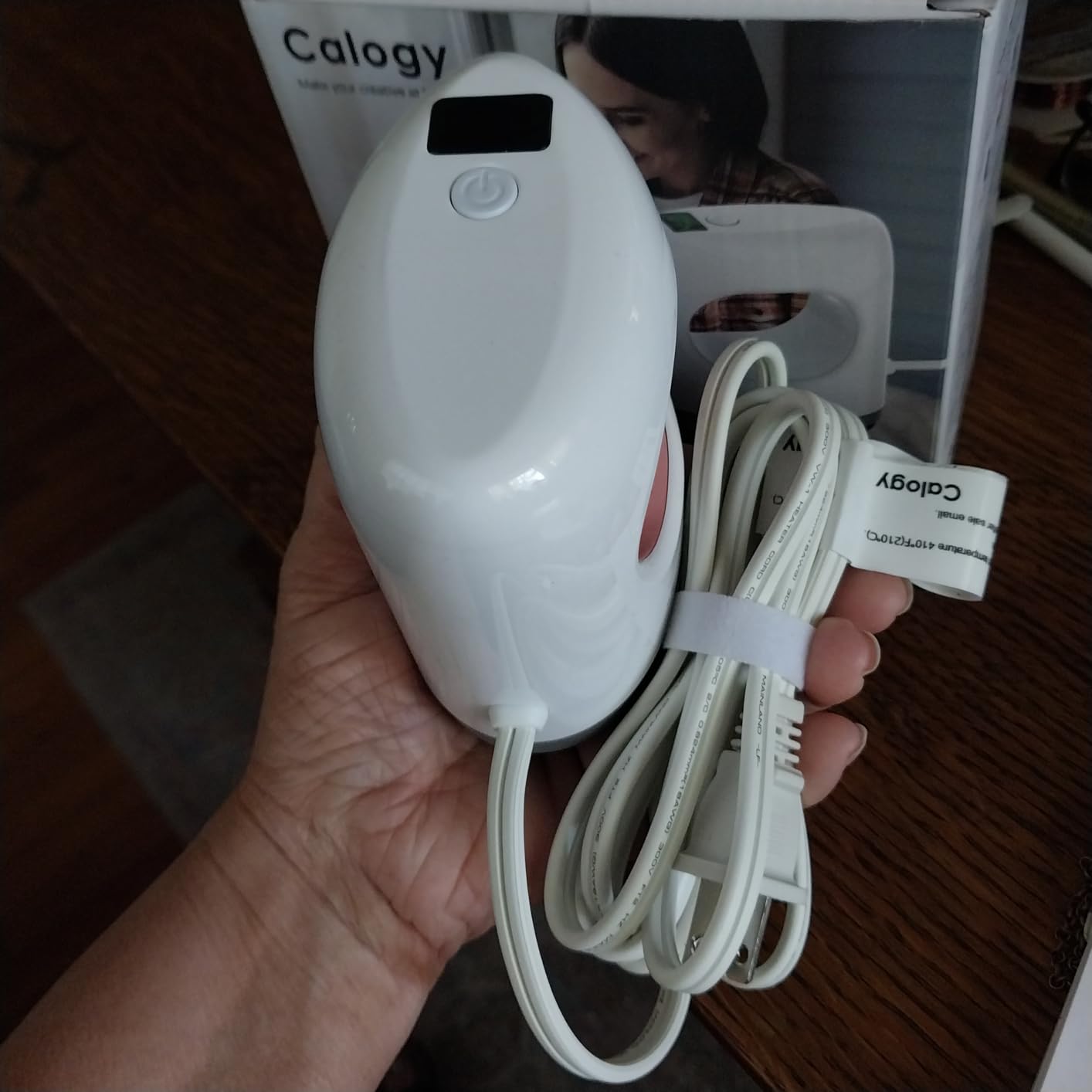 Calogy Super Mini Heat Press Machine, Fast Up to Max 410℉ in 3Mins & 4 Heating Setting with LED Display, Mini Iron for Crafting with Precision Tip, Easy for Small Objects Like Shoes, Hats (White Pink) customer photo 2