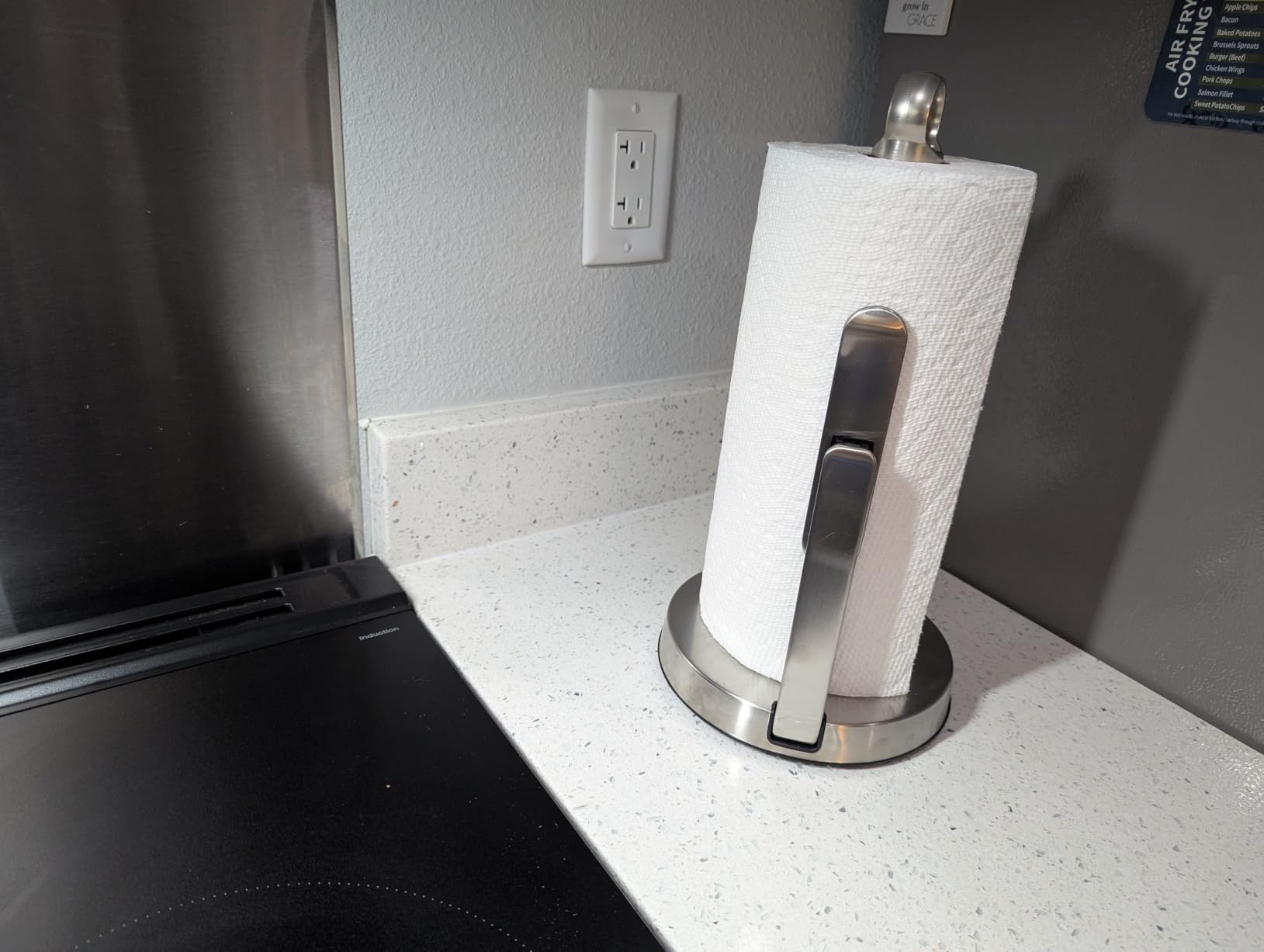 theaoo Heavy-Duty Paper Towel Holder with Tension Arm, Countertop(1, Gold) customer photo 1