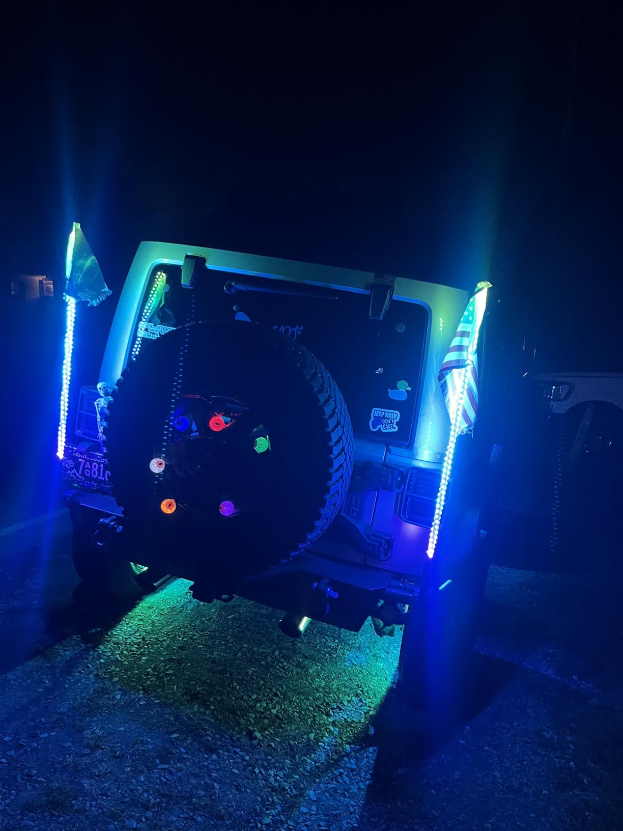 Ehaho 2PCS 3FT Whip Lights w/Spring Base, RGB Chasing, APP & Remote Control customer photo 1