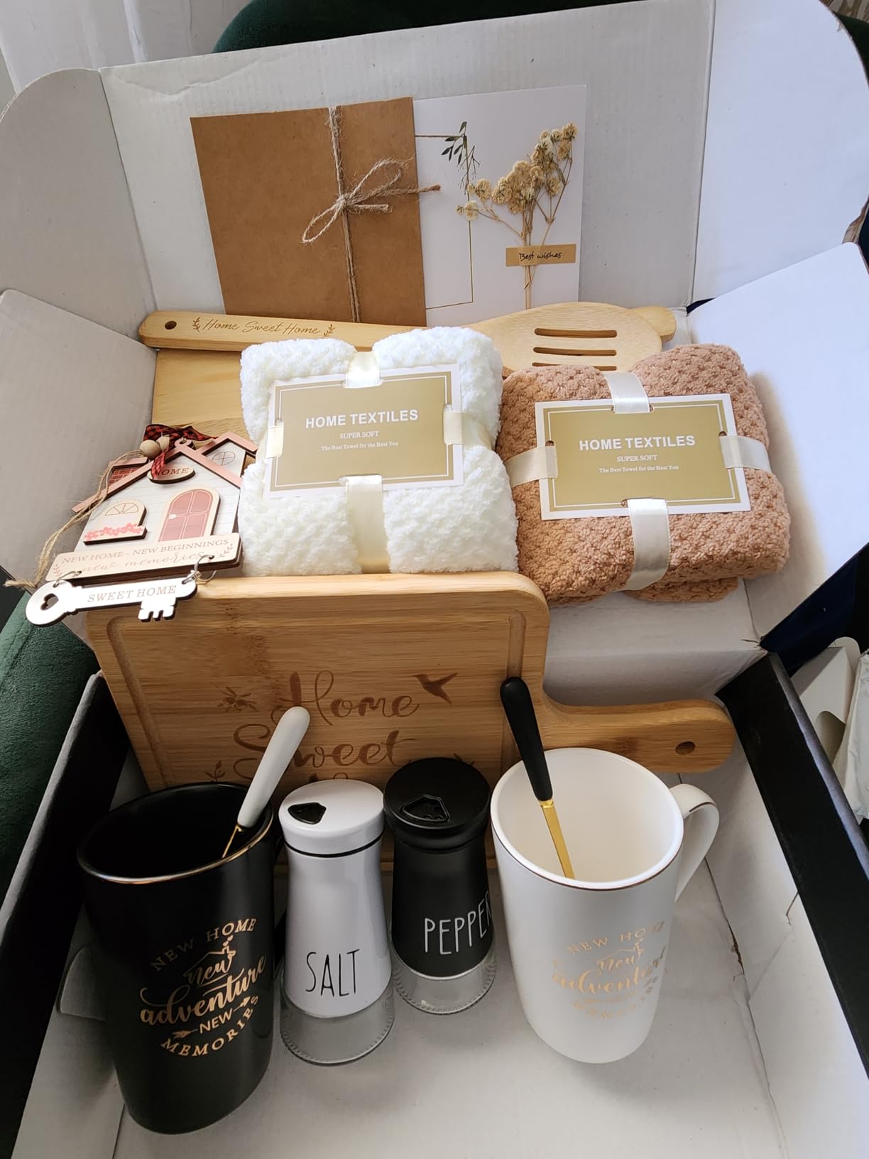 Maustic House Warming Gifts New Home, 14 Pcs New House Gift Basket, Housewarming Present for Homeowners Couples Women, Closing Gifts for Home Buyers customer photo 2