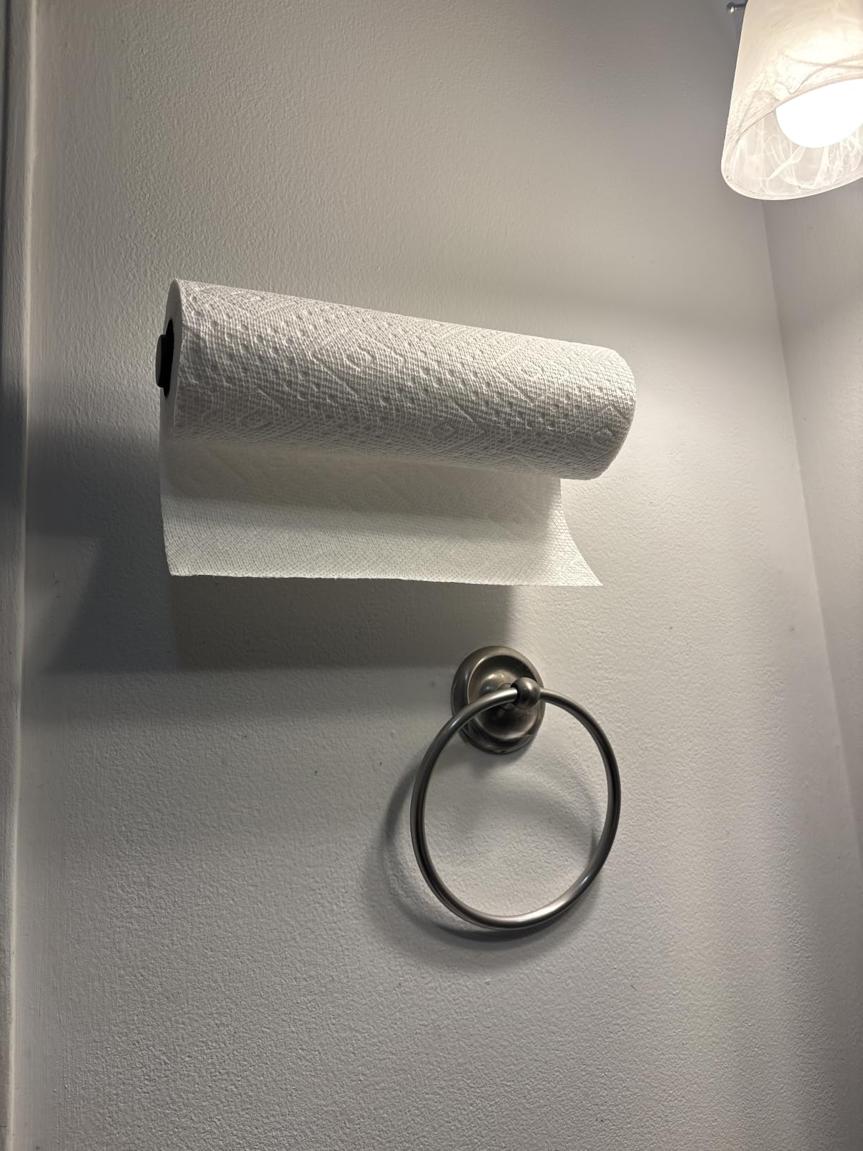 SetSail Paper Towel Holder, Single Hand Operable Paper Towel Holder Under Cabinet with Adjustable Damper Easy Tear Wall Mount Self-Adhesive or Drilled for Kitchen Bathroom, Gold customer photo 1