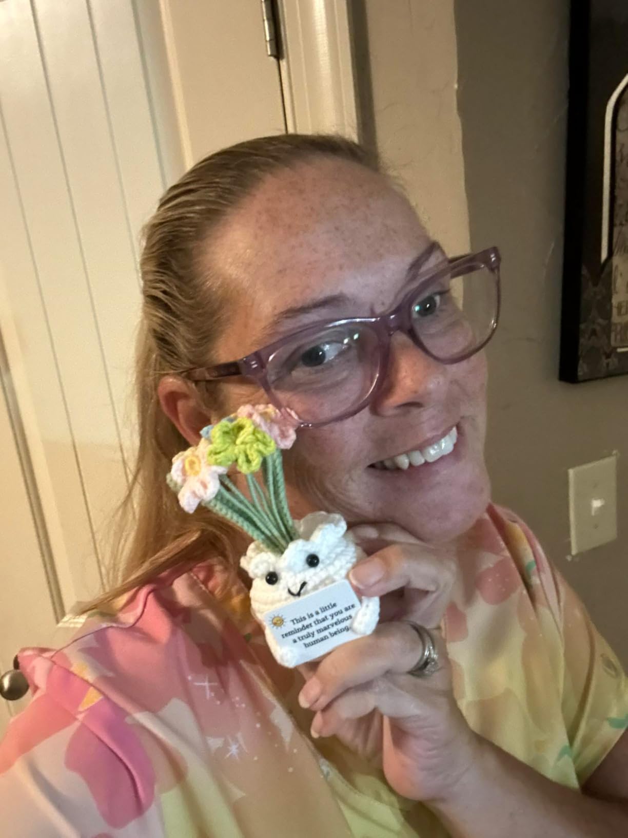 Forget-Me-Not Crochet Flower Potted Plant Gift customer photo 1