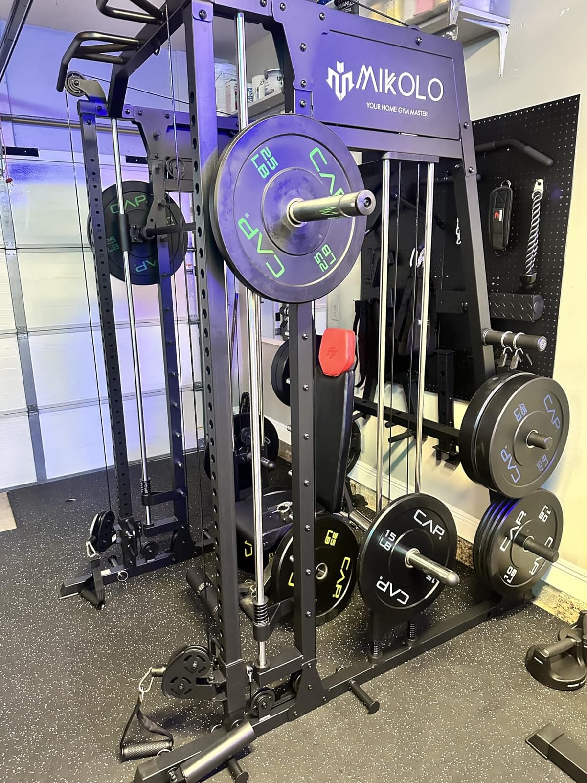 Mikolo M4 2.0 Smith Machine, 2200lbs Squat Rack with LAT-Pull Down System & Cable Crossover Machine, Training Equipment with Leg Hold-Down Attachment customer photo 1