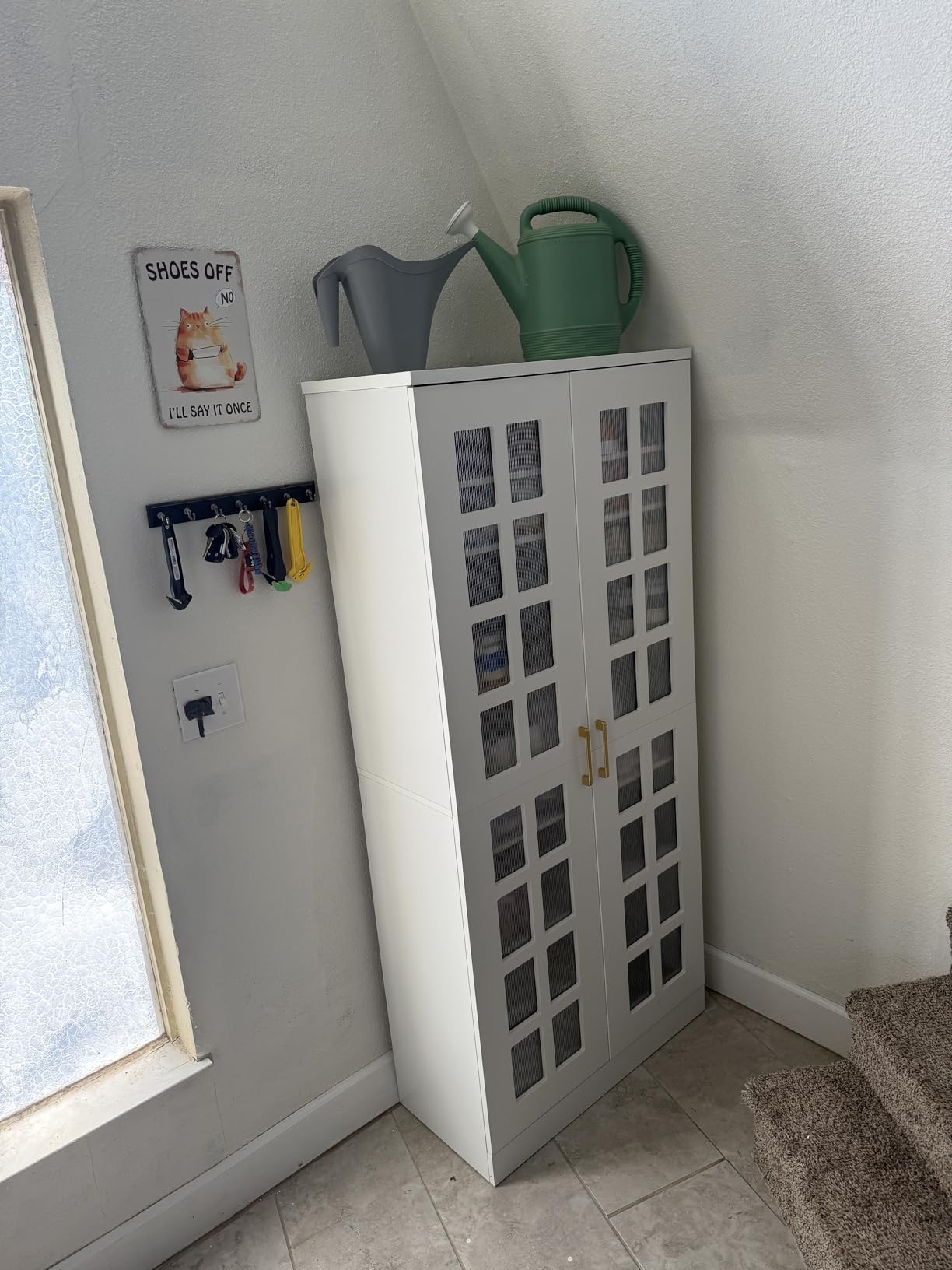 Tribesigns Tall Shoe Cabinet with Doors, 8-Tier Modern Shoe Storage Cabinet customer photo 1