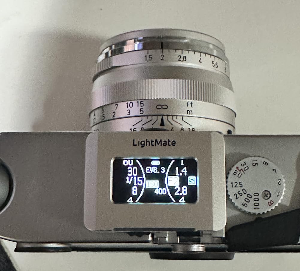 LightMate Lite 2R Light Meter, 30°FOV High Precision Ambient Light Digital Exposure Meter, 0.96in Large OLED Screen, Ultra-Compact 1.24oz, Rechargeable 20H Battery Life, for Film Leica Cameras, Sliver customer photo 2