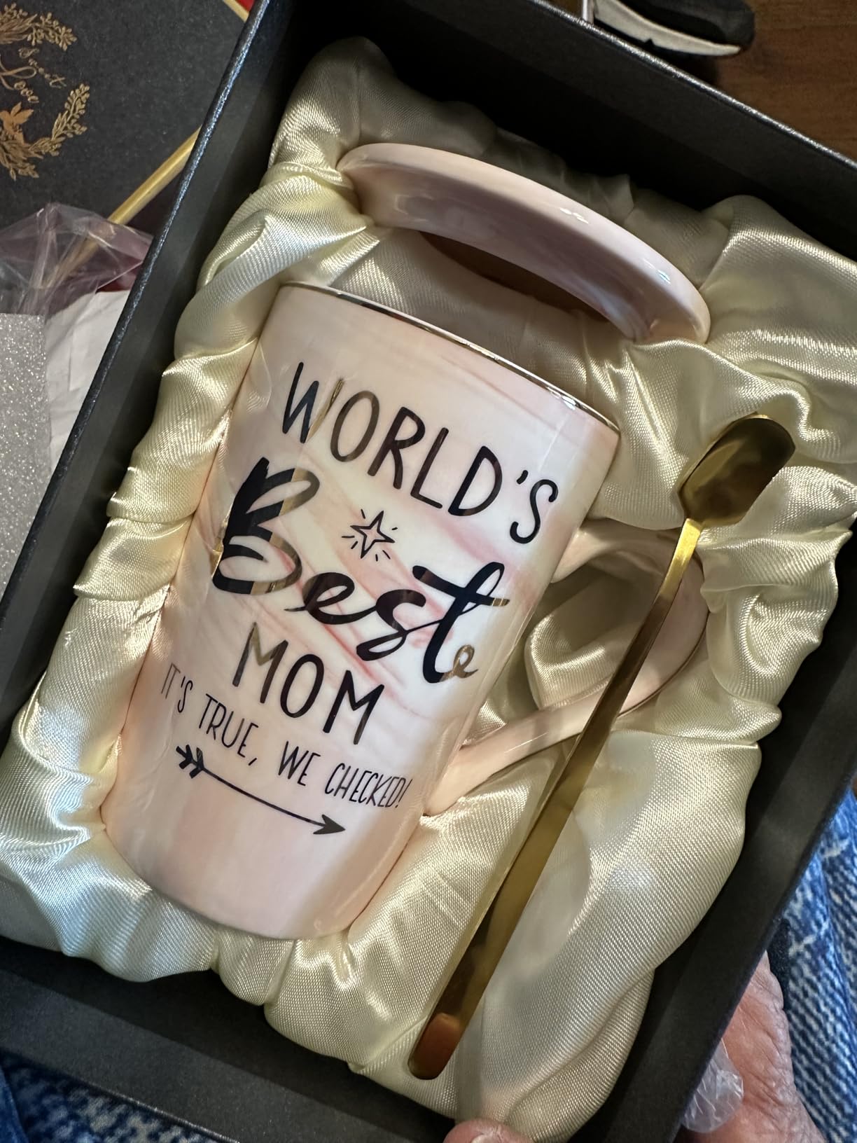 Mother in Law Birthday Gifts, Best Mother In Law Ever, 14oz Pink Marble Mug customer photo 2