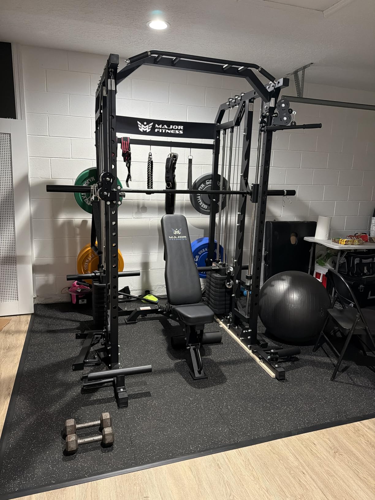 Major Fitness Drone2 Advanced Training Smith Machines - All-in-One Home Gym Squat Rack with Aluminum Pulley Set, Weight Bar, Dual LAT Pull-Down Systems & Cable Crossover Machine for Full-Body Workouts customer photo 1